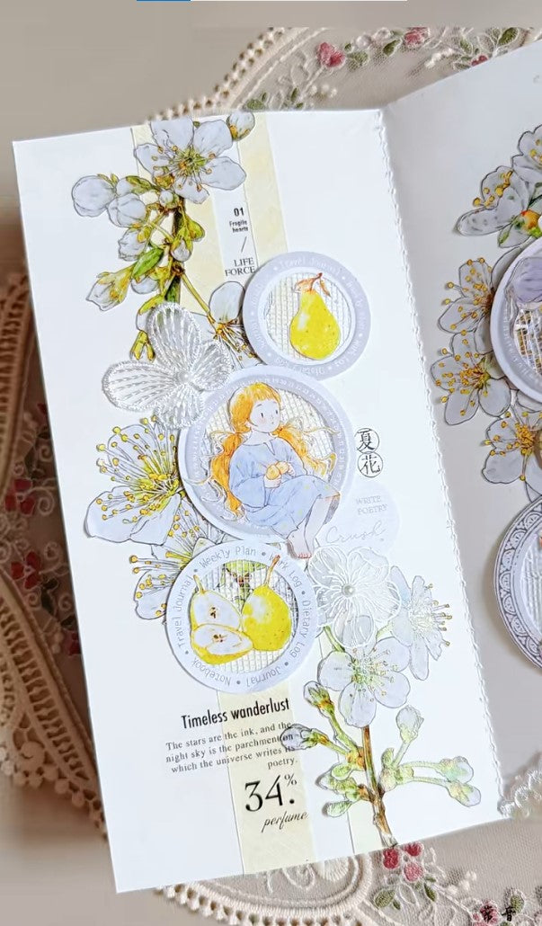 Seahorse Forest Washi Tape Set-3 Rolls(A35+A40+A43) Washi/PET Tape Stickers,Original Designs,Fashion Characters Figures for Scrapbooks Supplies,Journaling,Junk Journal,Bullet Journals,Planners