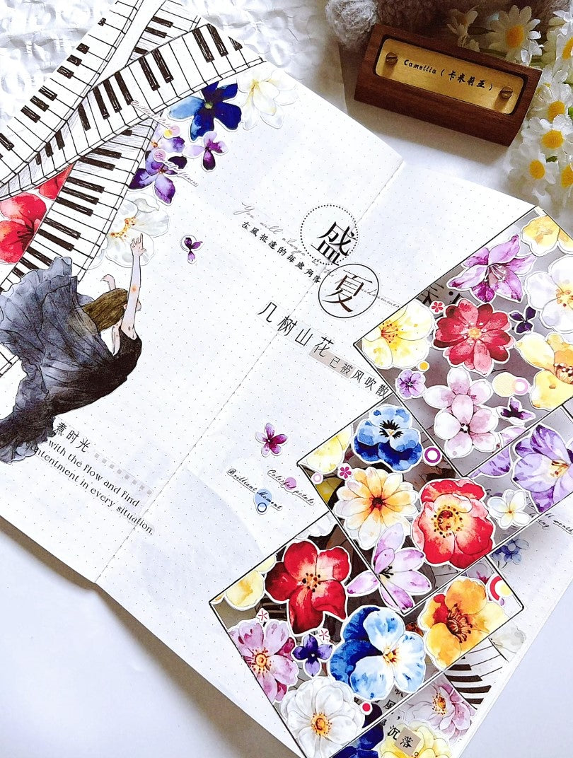 DingDing&YiEr Washi Tape Set-2 Rolls(41+YiEr Colorful Strips) Washi/PET Tape Stickers,Original Designs,Fashion Characters Figures for Scrapbooks Supplies,Journaling,Junk Journal,Bullet Journals,Planners