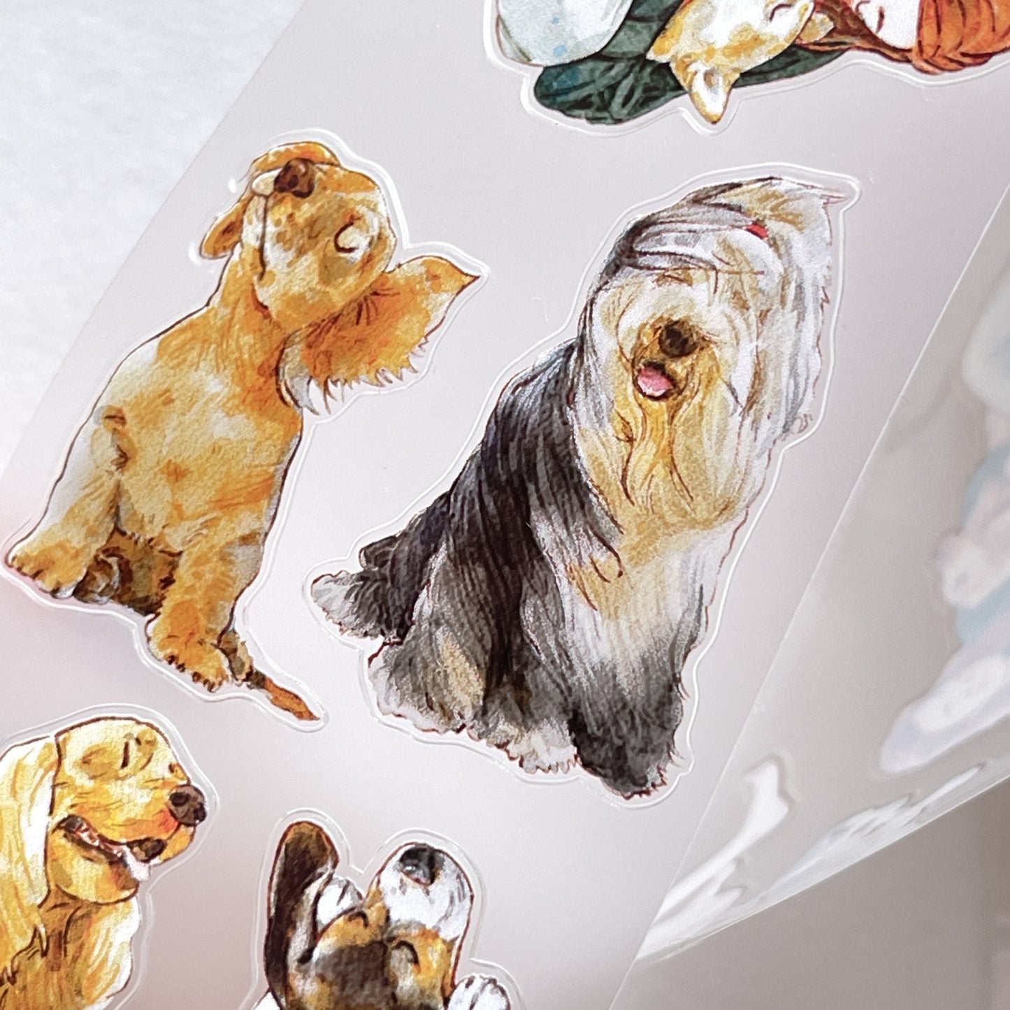 DingDing Vol7【22#Little Sweetheart】,My Cute Pet Dog,Kiss-Cut Washi PET Tape Stickers,2.36 in x 10.94 YD,Original Design,for Scrapbook Supplies,Scrapbook Tape Stickers