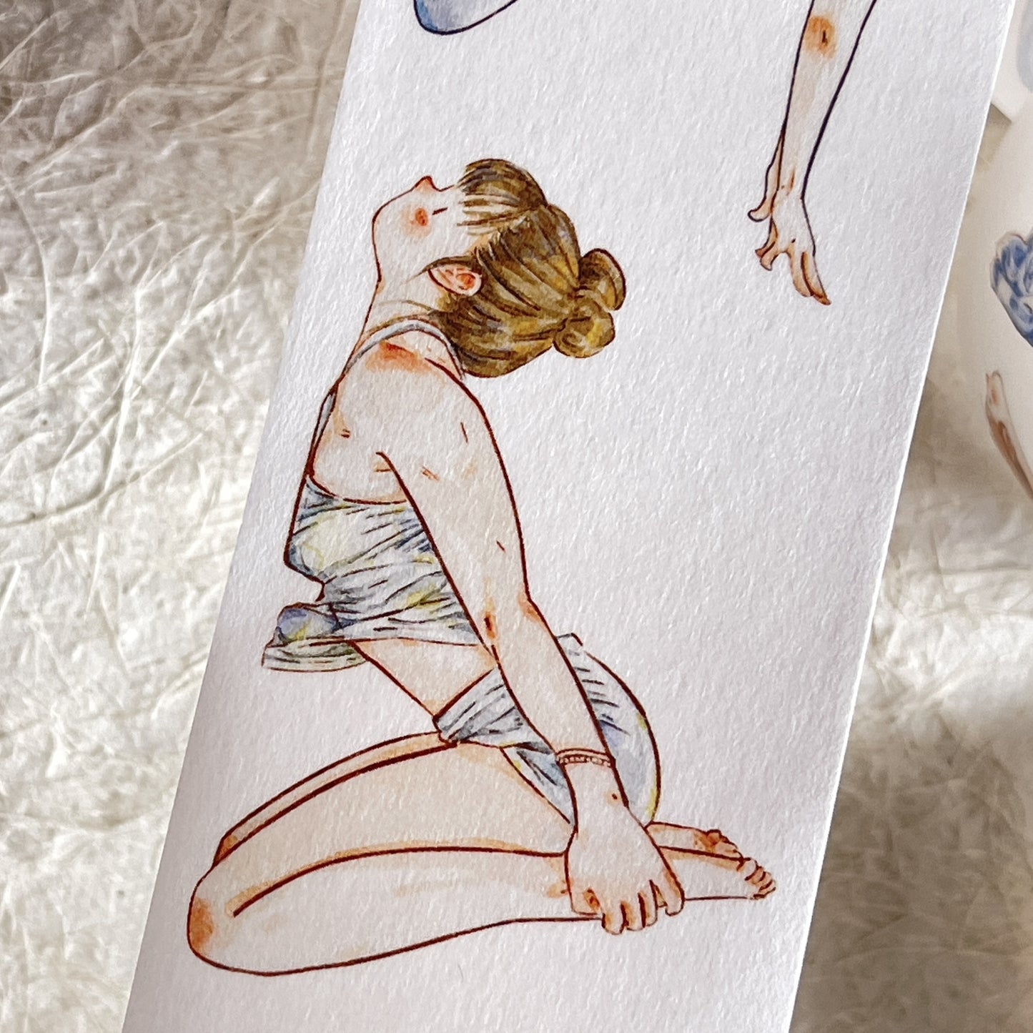 DingDing Vol7【25#Yoga】,Washi/PET Tape Stickers,1.97 in x 10.94 YD,Original Design,for Scrapbook Supplies,Scrapbook Tape Stickers,Junk Journal Supplies,Bullet Journal Supplies