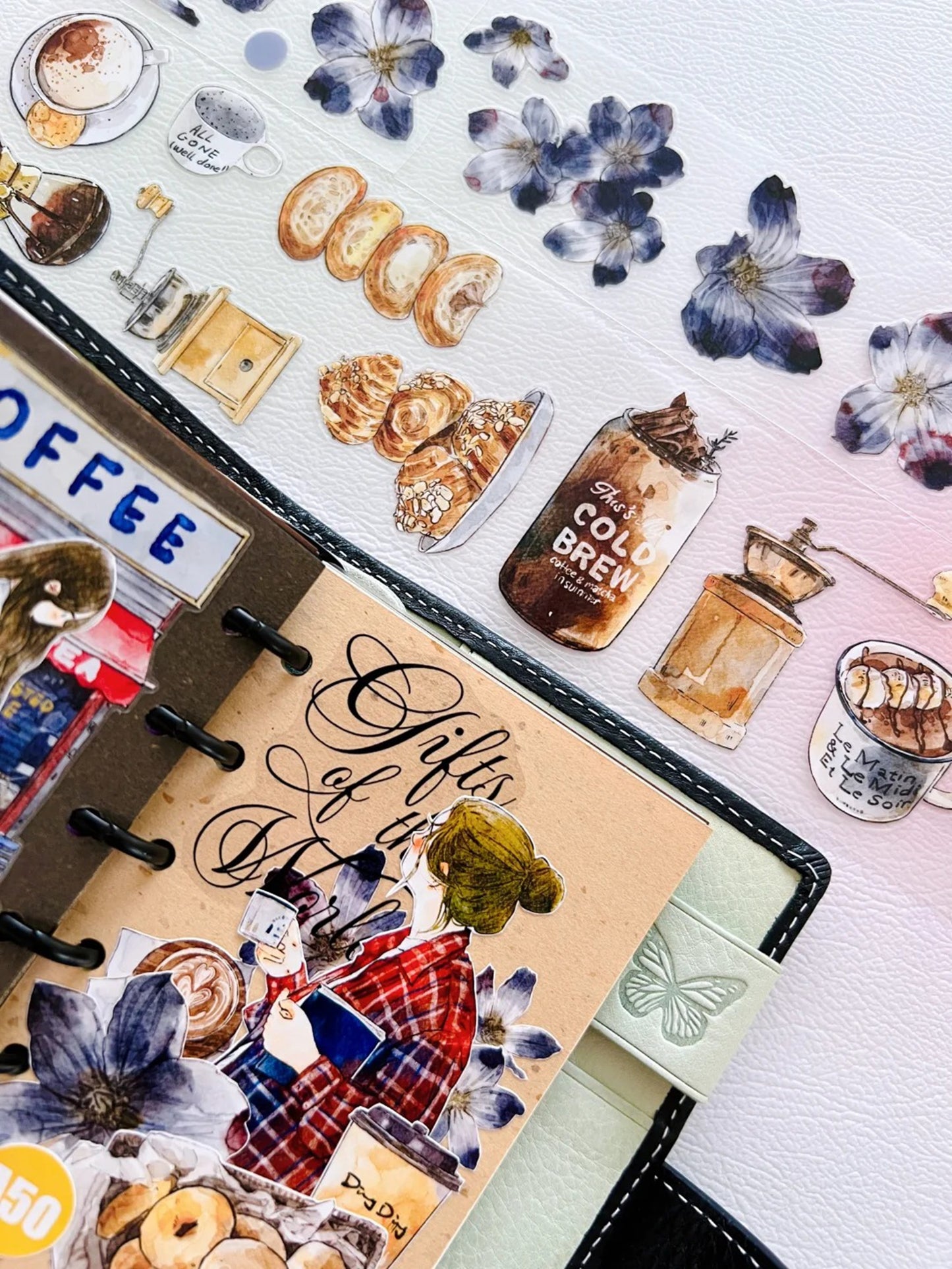DingDing&Seahorse Washi Tape Set-3 Rolls(38+A50+A51) Washi/PET Tape Stickers,Original Designs,Fashion Characters Figures for Scrapbooks Supplies,Journaling,Junk Journal,Bullet Journals,Planners