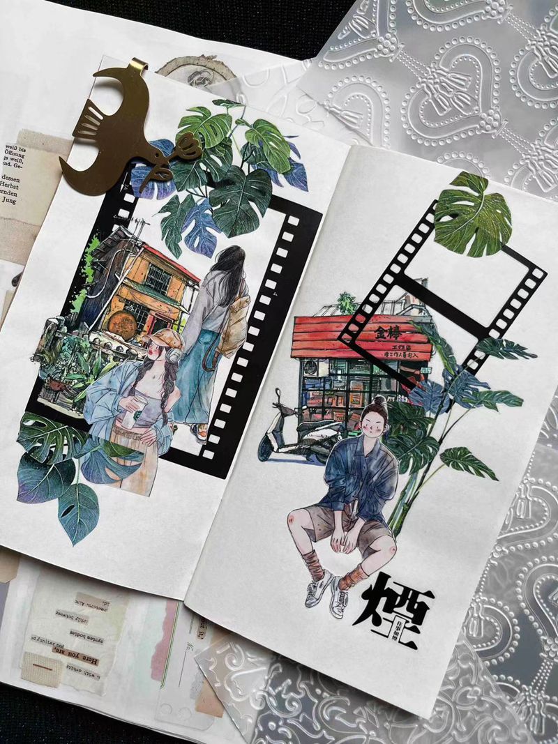 DingDing Vol4【15#A Little Blue】Original Character Design Washi Matte PET Journal Tape Versatile Collage Materials