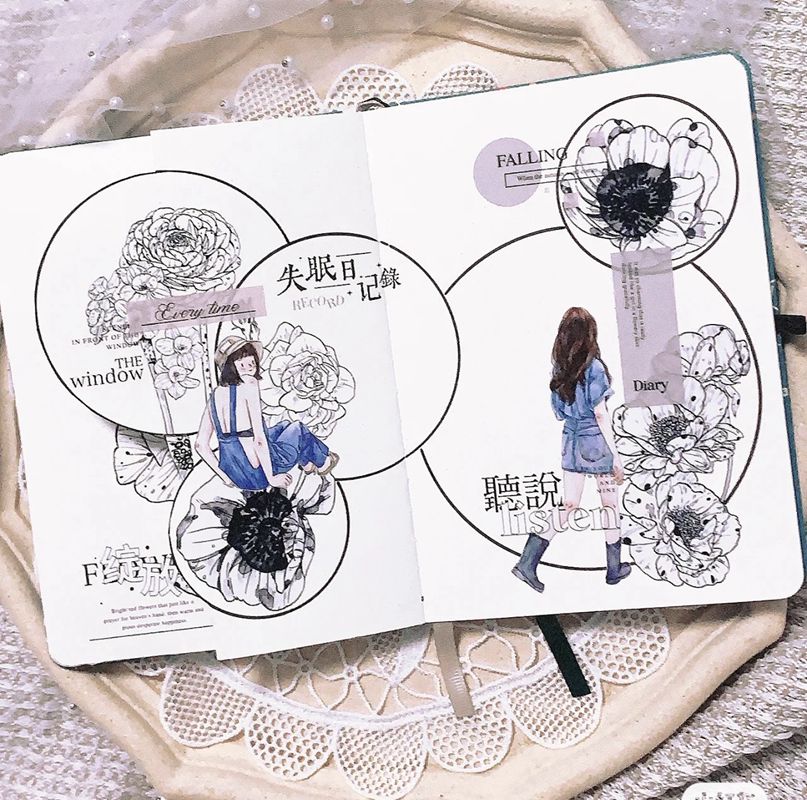 DingDing Vol4【15#A Little Blue】Original Character Design Washi Matte PET Journal Tape Versatile Collage Materials