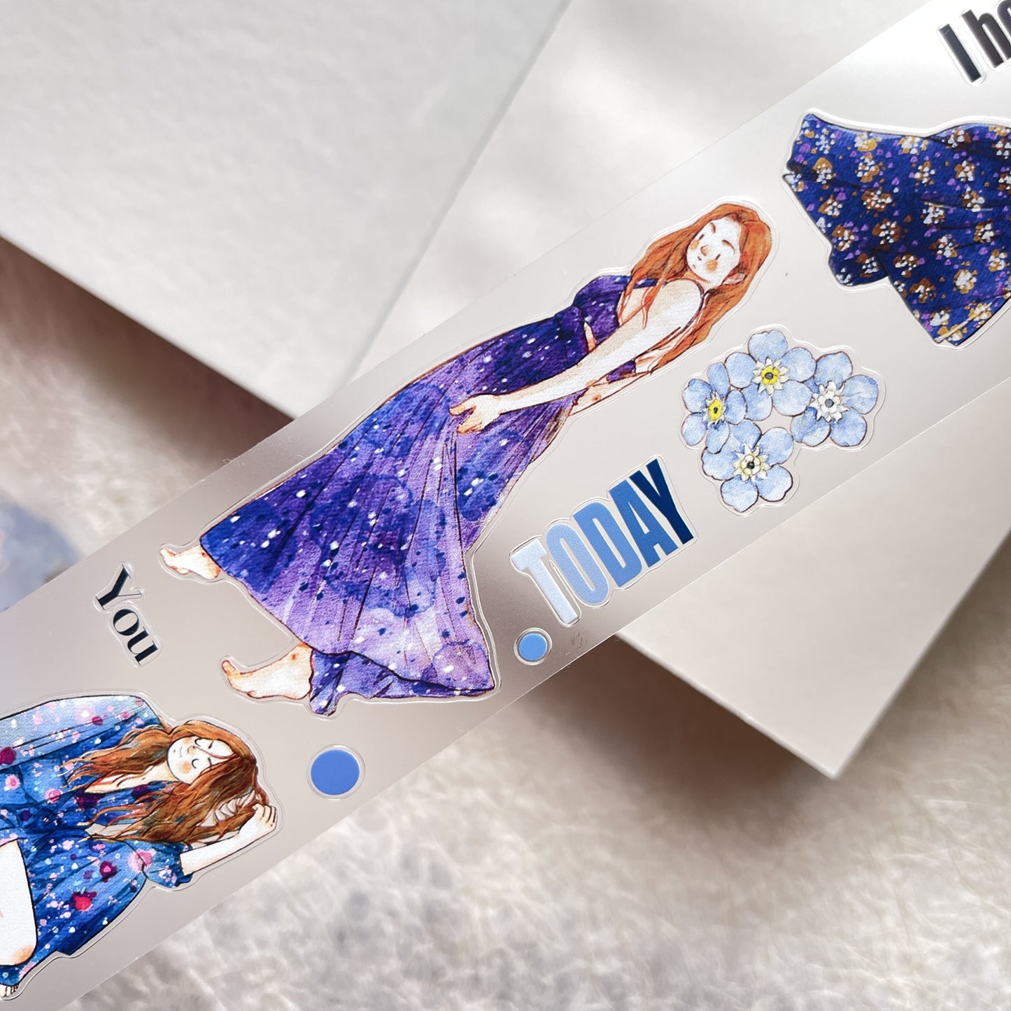 DingDing Vol7【24#Colorful】,Washi/PET Tape Stickers,1.97 in x 10.94 YD,Original Design,for Scrapbook Supplies,Scrapbook Tape Stickers,Junk Journal Supplies,Bullet Journal Supplies