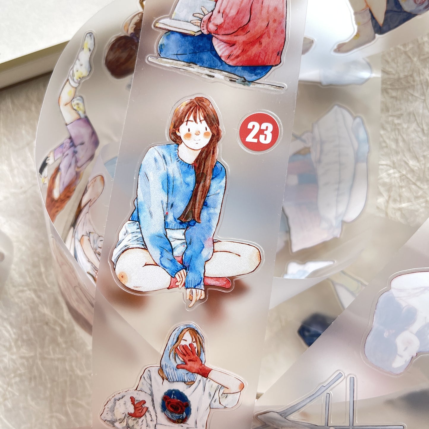 RICHTAPES DingDing Vol7【23#Quiet】,Washi PET Tape Stickers,1.97 in x 10.94 YD,Original Design,for Scrapbook Supplies,Scrapbook Tape Stickers,Junk Journal Supplies,Bullet Journal Supplies