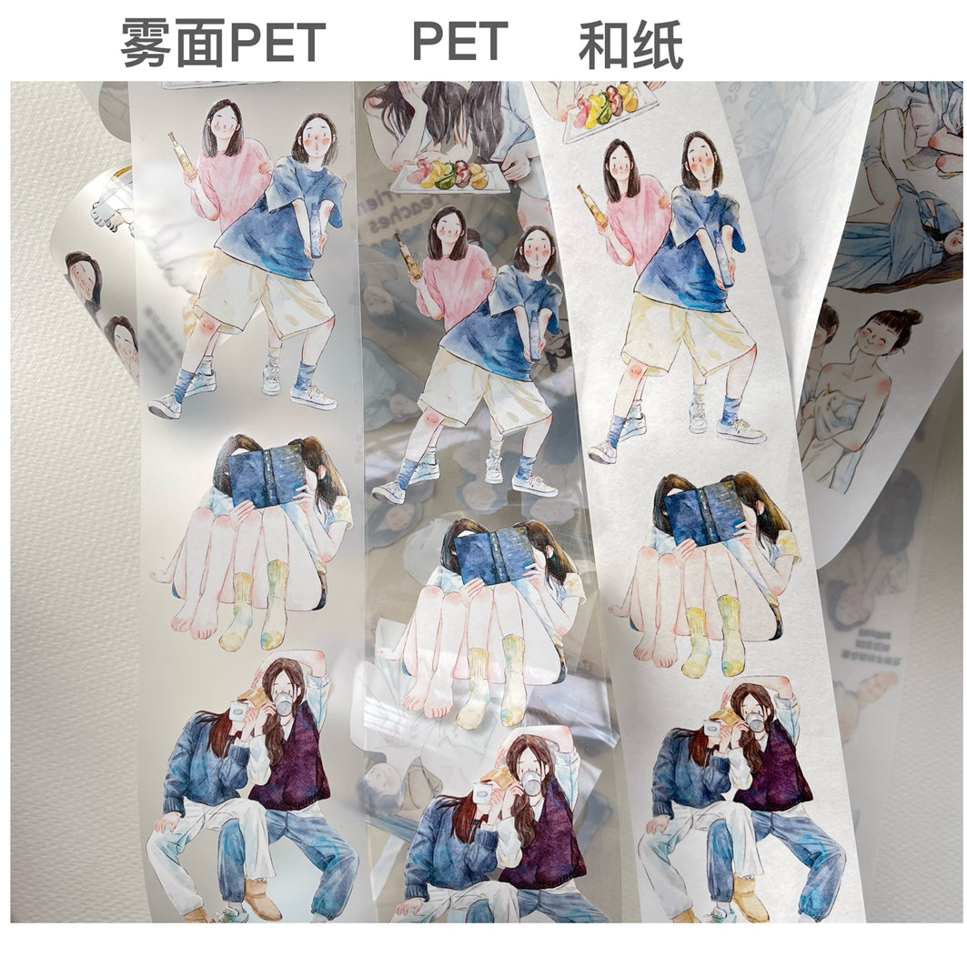 Seahorse Forest Vol2【A8#Sisters】Original Character Design Journal Washi/Matte PET Tape Versatile Collage Material