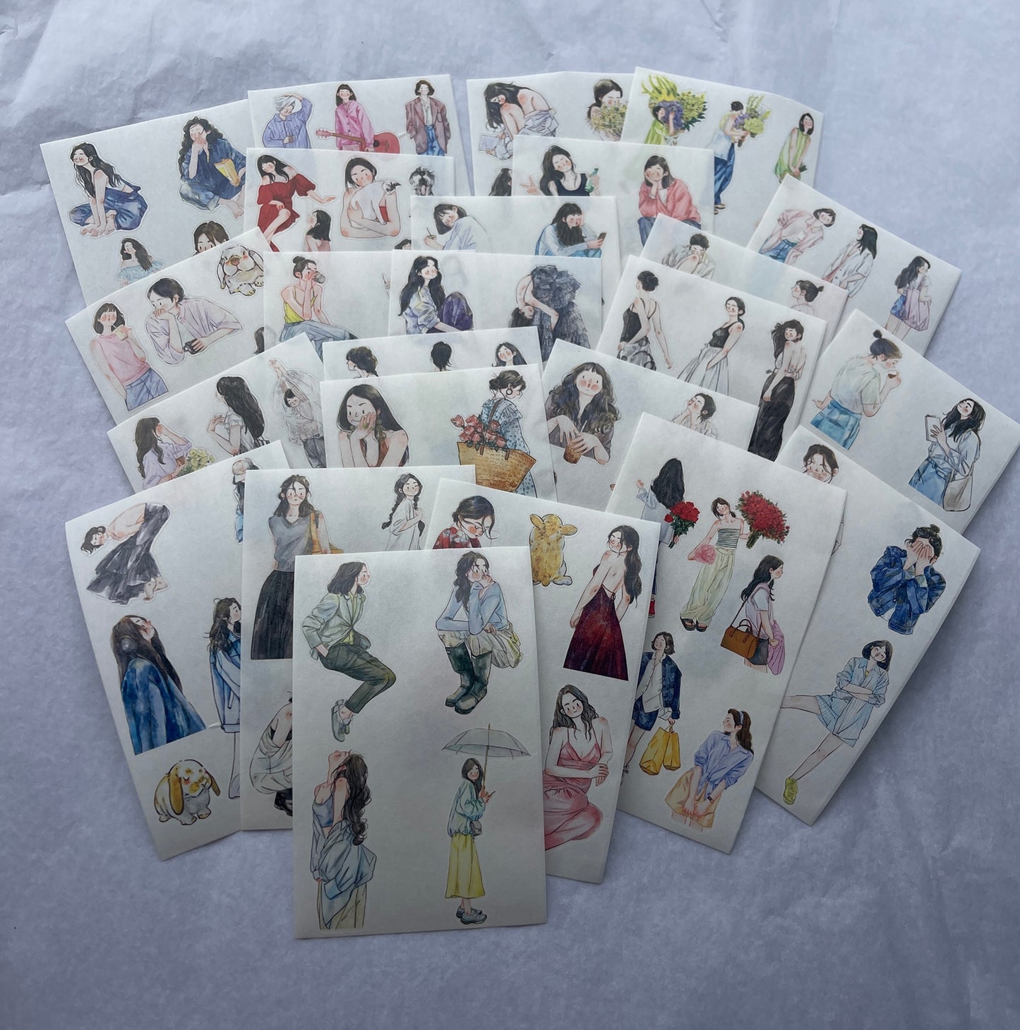 DingDing【M5-Washi Paper】Mini Pre-Cut 121PCS Archive Vintage Portrait Stickers,Limited Edition Classic Collection for DIY Journal, Scrapbook & Crafts