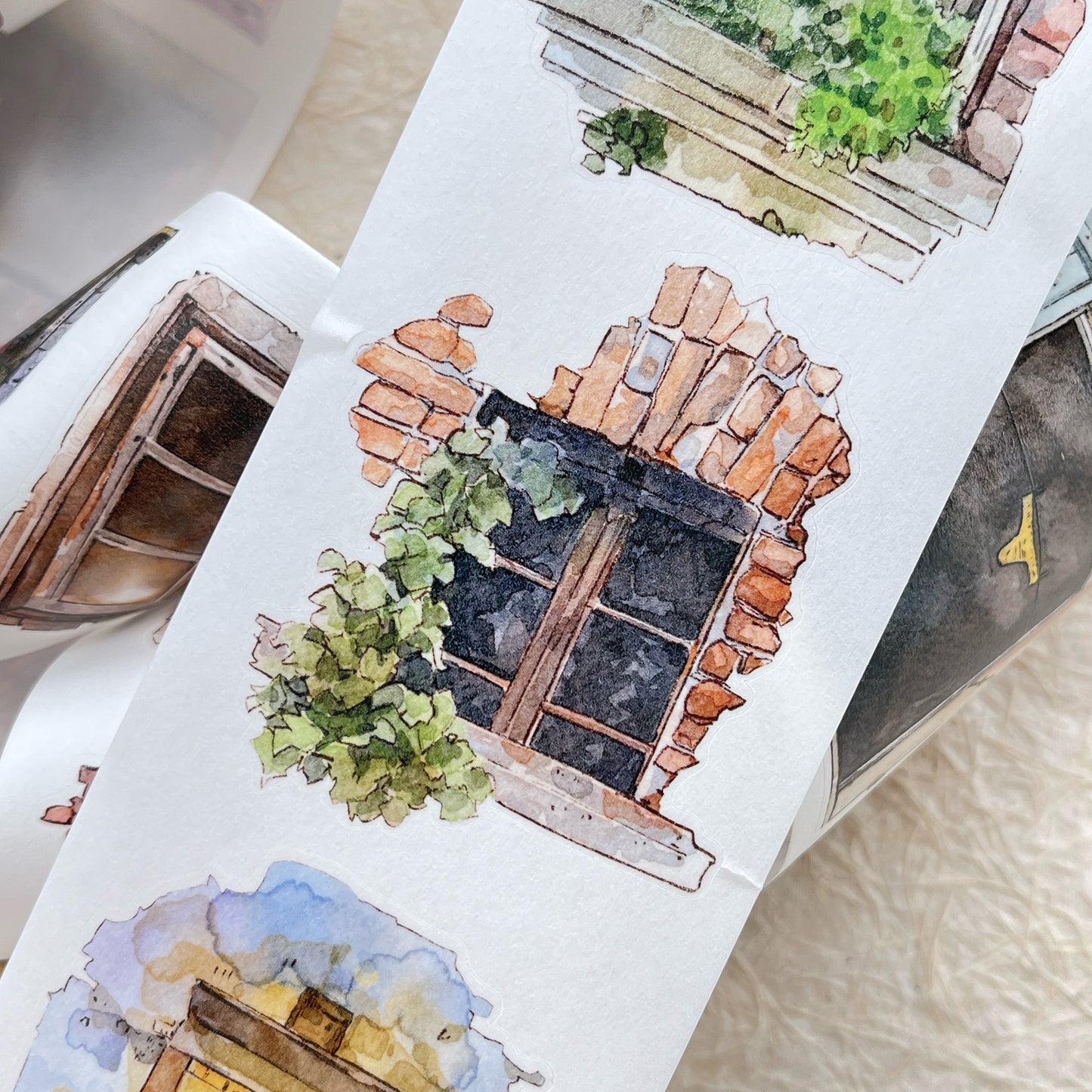 Seahorse Forest Vol9【A53 The Story of Between the Doors】,Vintage Scene Washi/PET Tape Stickers,for Scrapbook Supplies,Scrapbook Tape Stickers,Junk Journal Supplies