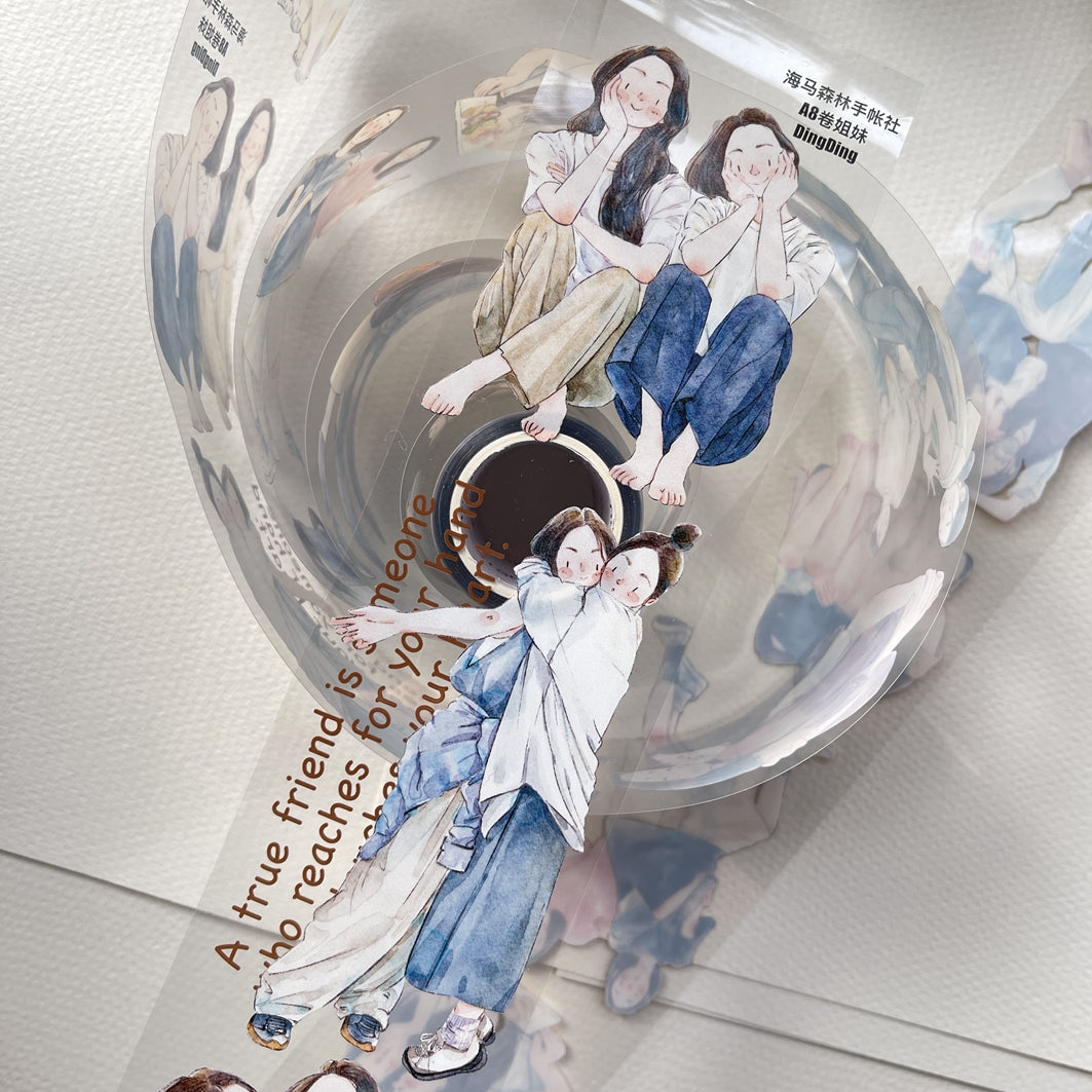 Seahorse Forest Vol2【A8#Sisters】Original Character Design Journal Washi/Matte PET Tape Versatile Collage Material