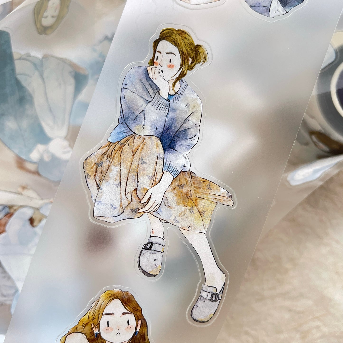 DingDing Vol11【40#Scatter】Original Design Pre-Cut Washi/PET Tape Stickers,for Scrapbook Supplies,Journaling,Junk Journal,Bullet Journal,Planner Stickers