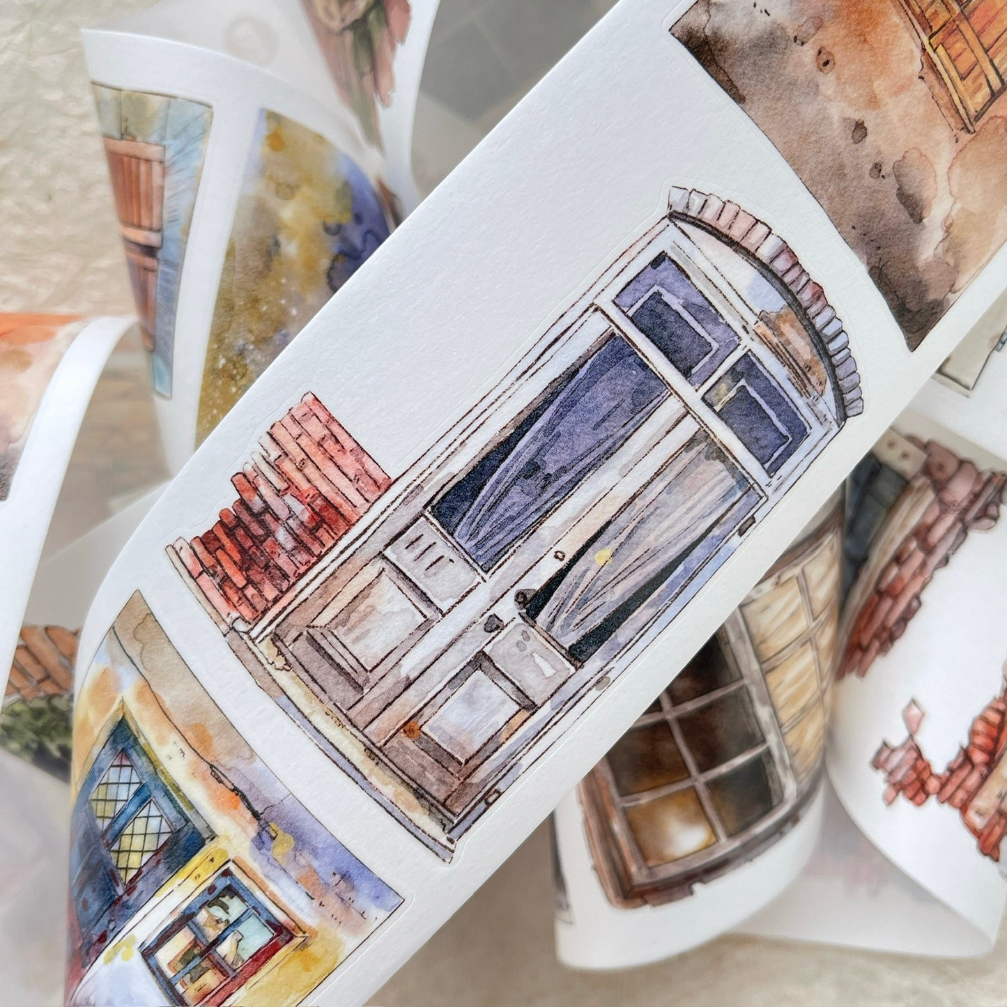 Seahorse Forest Vol9【A53 The Story of Between the Doors】,Vintage Scene Washi/PET Tape Stickers,for Scrapbook Supplies,Scrapbook Tape Stickers,Junk Journal Supplies