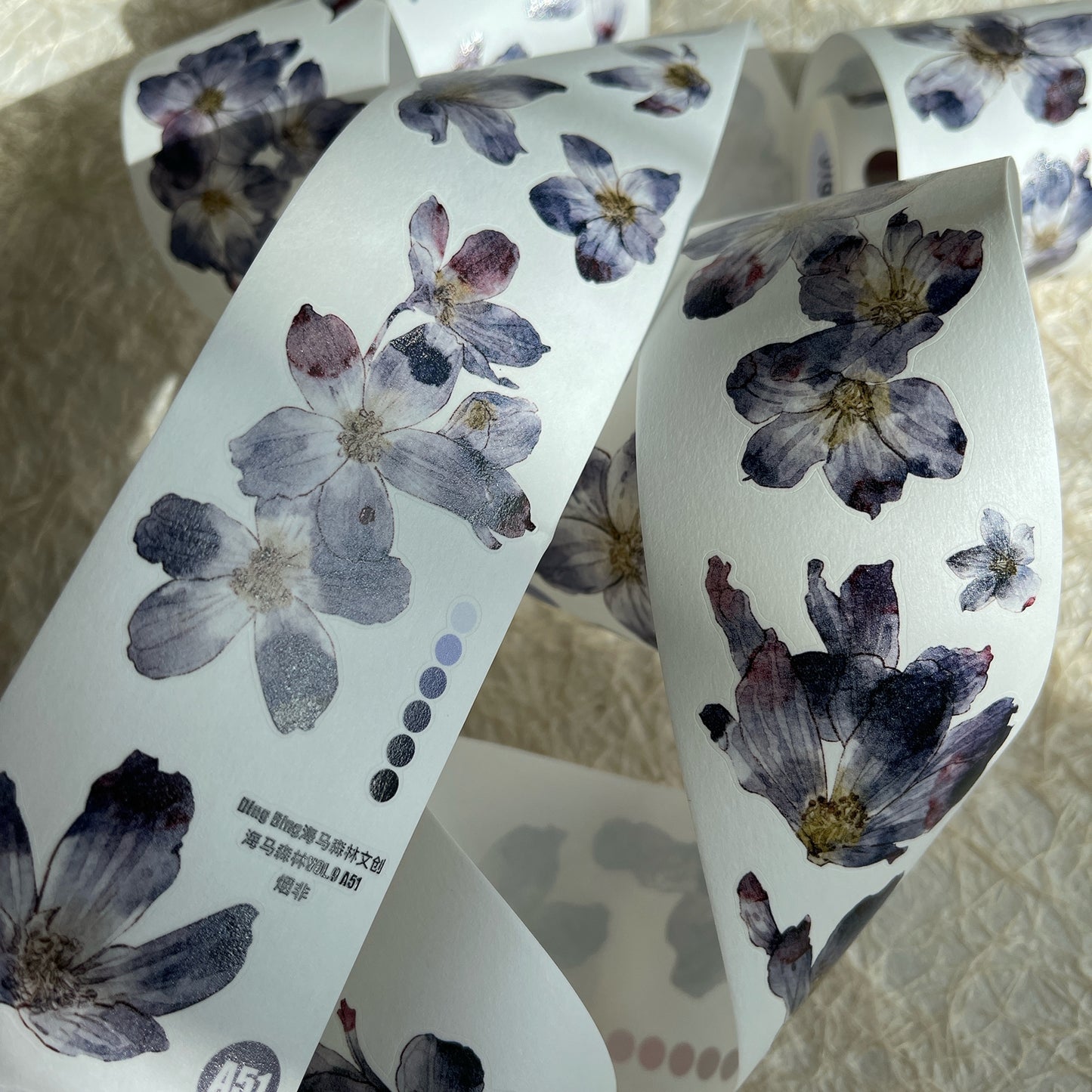 Seahorse Forest Vol9【A51 Smoke Bloom】,Vintage Scene Washi/PET Tape Stickers,for Scrapbook Supplies,Scrapbook Tape Stickers,Junk Journal Supplies