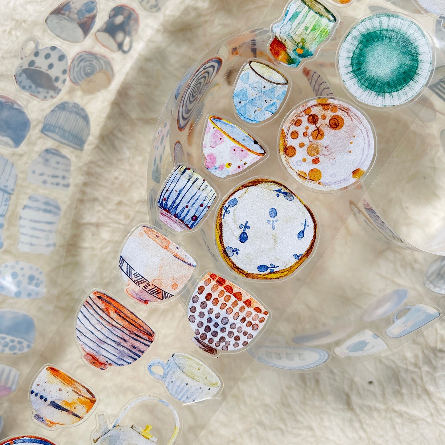 NuNu(DingDing) Vol1【N01 Shallow Cup of Clear Joy】Salt Style Washi/PET Tape Stickers,for Scrapbook Supplies,Scrapbook Tape Stickers,Junk Journal Supplies