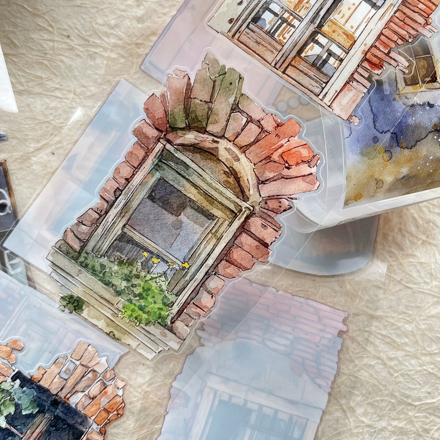 Seahorse Forest Vol9【A53 The Story of Between the Doors】,Vintage Scene Washi/PET Tape Stickers,for Scrapbook Supplies,Scrapbook Tape Stickers,Junk Journal Supplies