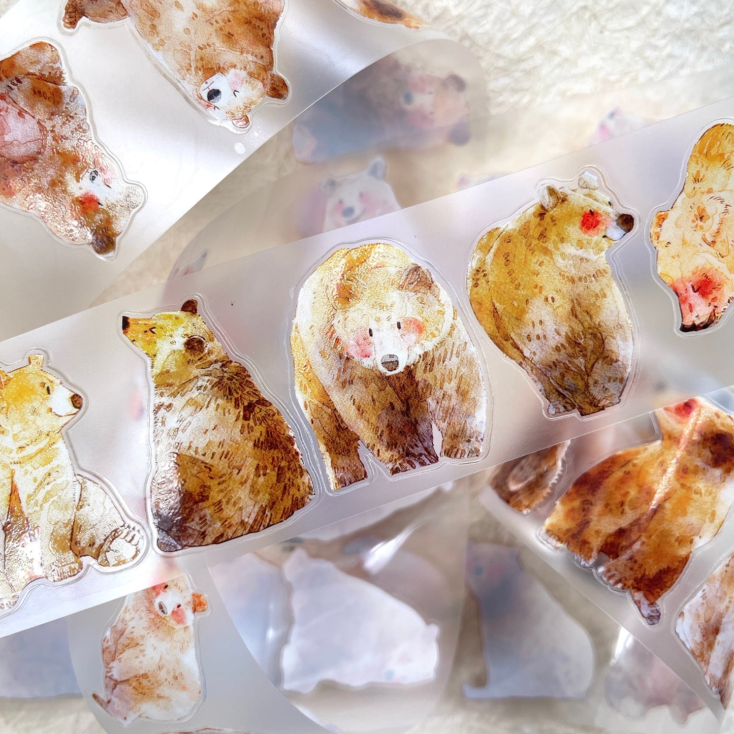 NuNu(DingDing) Vol1【N02 Brother Bear】Salt Style Washi/PET Tape Stickers,for Scrapbook Supplies,Scrapbook Tape Stickers,Junk Journal Supplies