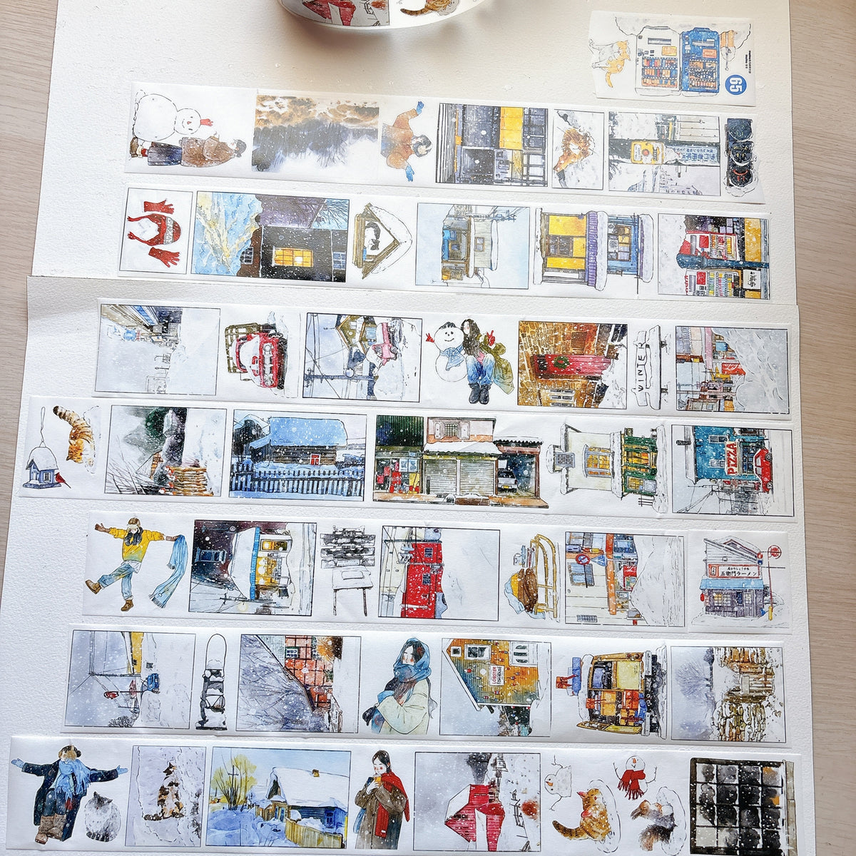 DingDing Vol.17【65#There is Winter】Original Design Pre-Cut Washi/PET Tape Stickers,for Scrapbook Supplies,Journaling,Junk Journal,Bullet Journal,Planner Stickers