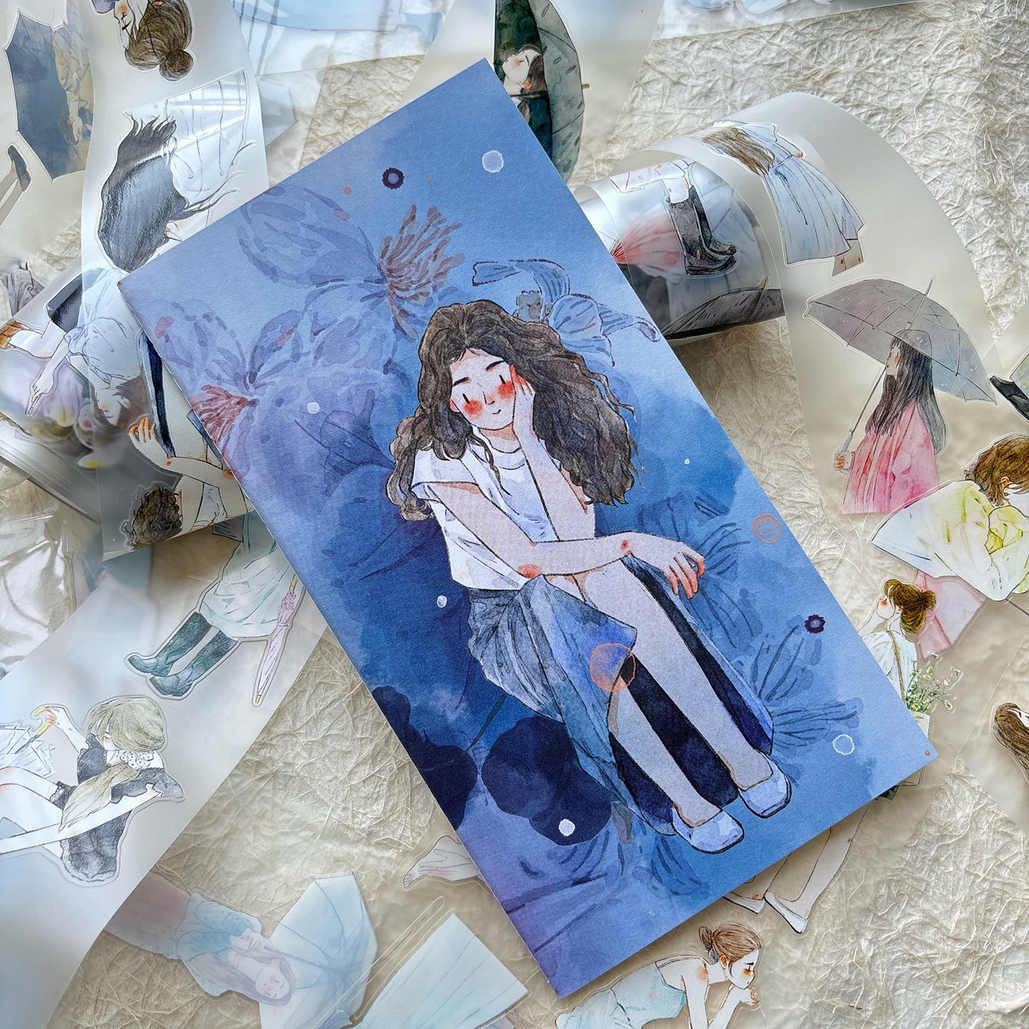 DingDing Vol14【10 Pcs 21x11cm,0.7kg TN Notebook】,Washi Sticker Book,Passport, Blank Inner Pages,for Junk Journal,Journaling,Scrapbooking