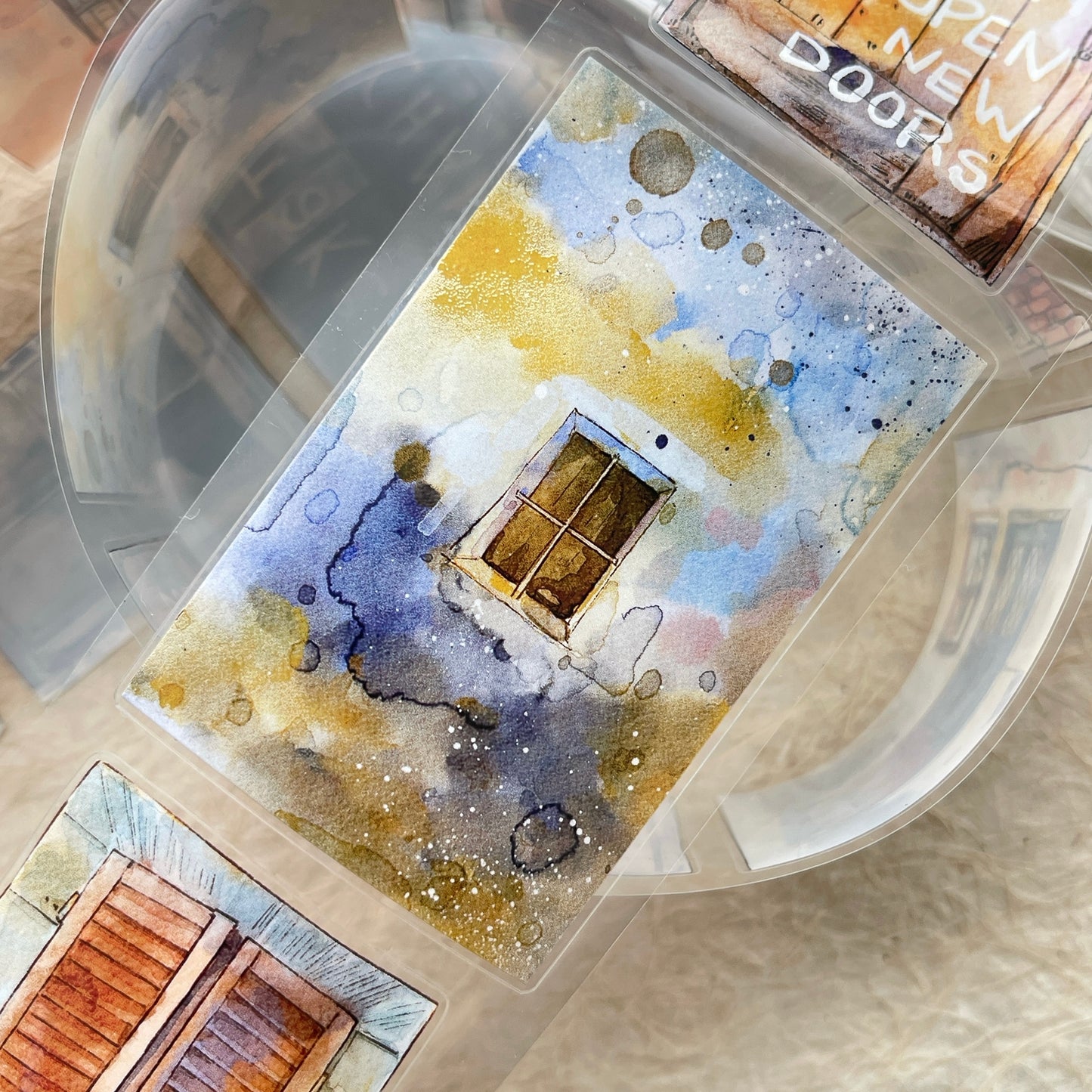 Seahorse Forest Vol9【A53 The Story of Between the Doors】,Vintage Scene Washi/PET Tape Stickers,for Scrapbook Supplies,Scrapbook Tape Stickers,Junk Journal Supplies