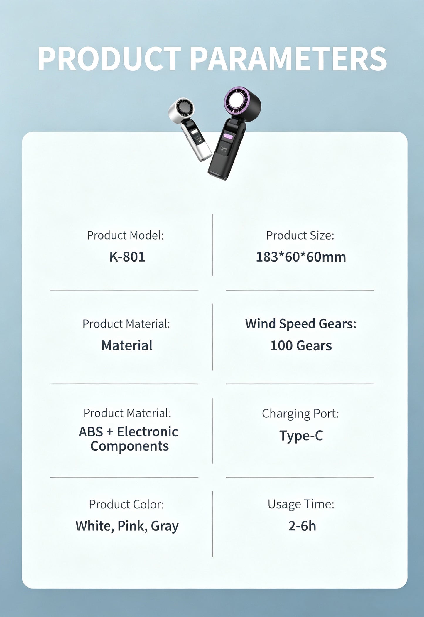 4000mAh Ultra-long Standby Mini 100 Speed Handheld Fan with Ice Cold Compress – USB Rechargeable Mini Turbo Portable Cooling Fan, Shenzhen Factory Wholesale