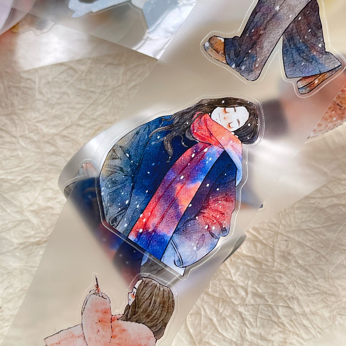 DingDing Vol12【43#Winter Day】Original Design Pre-Cut Washi/PET Tape Stickers,for Scrapbook Supplies,Journaling,Junk Journal,Bullet Journal,Planner Stickers