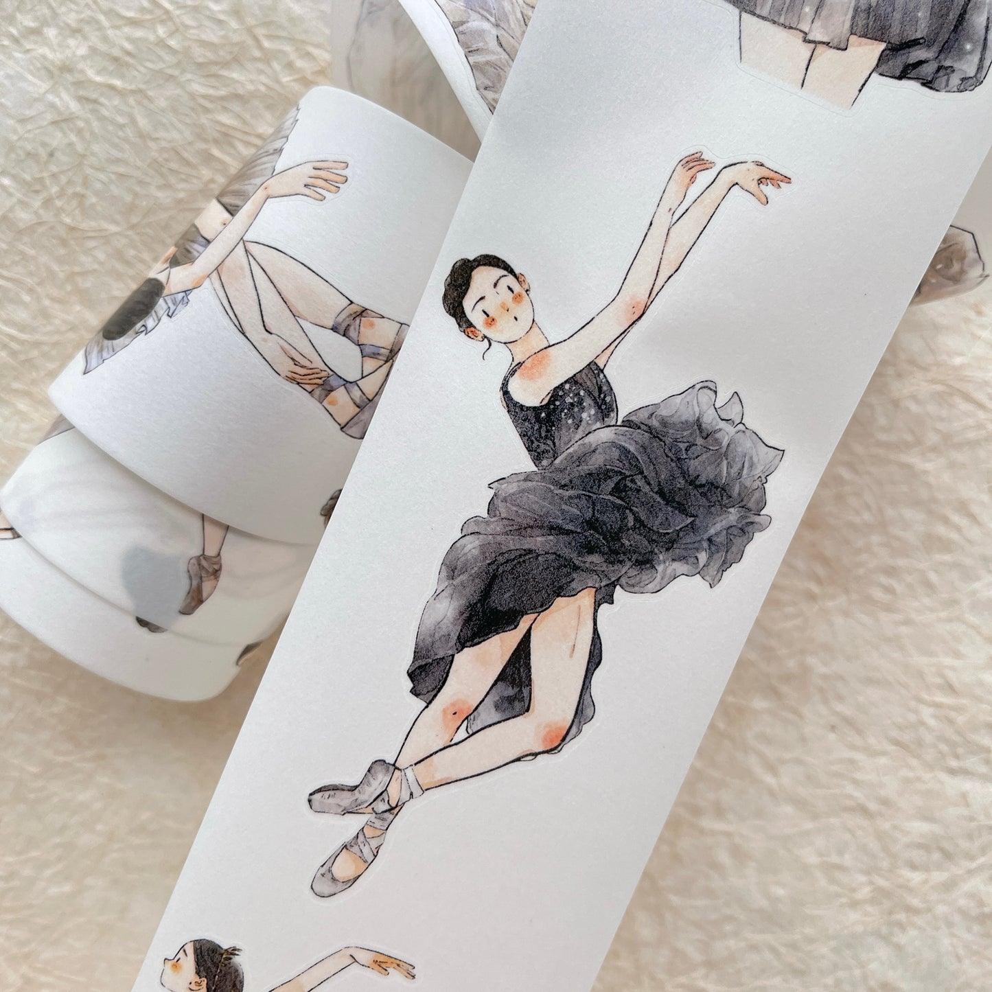DingDing Vol11【41#Dancer】Original Design Pre-Cut Washi/PET Tape Stickers,for Scrapbook Supplies,Journaling,Junk Journal,Bullet Journal,Planner Stickers