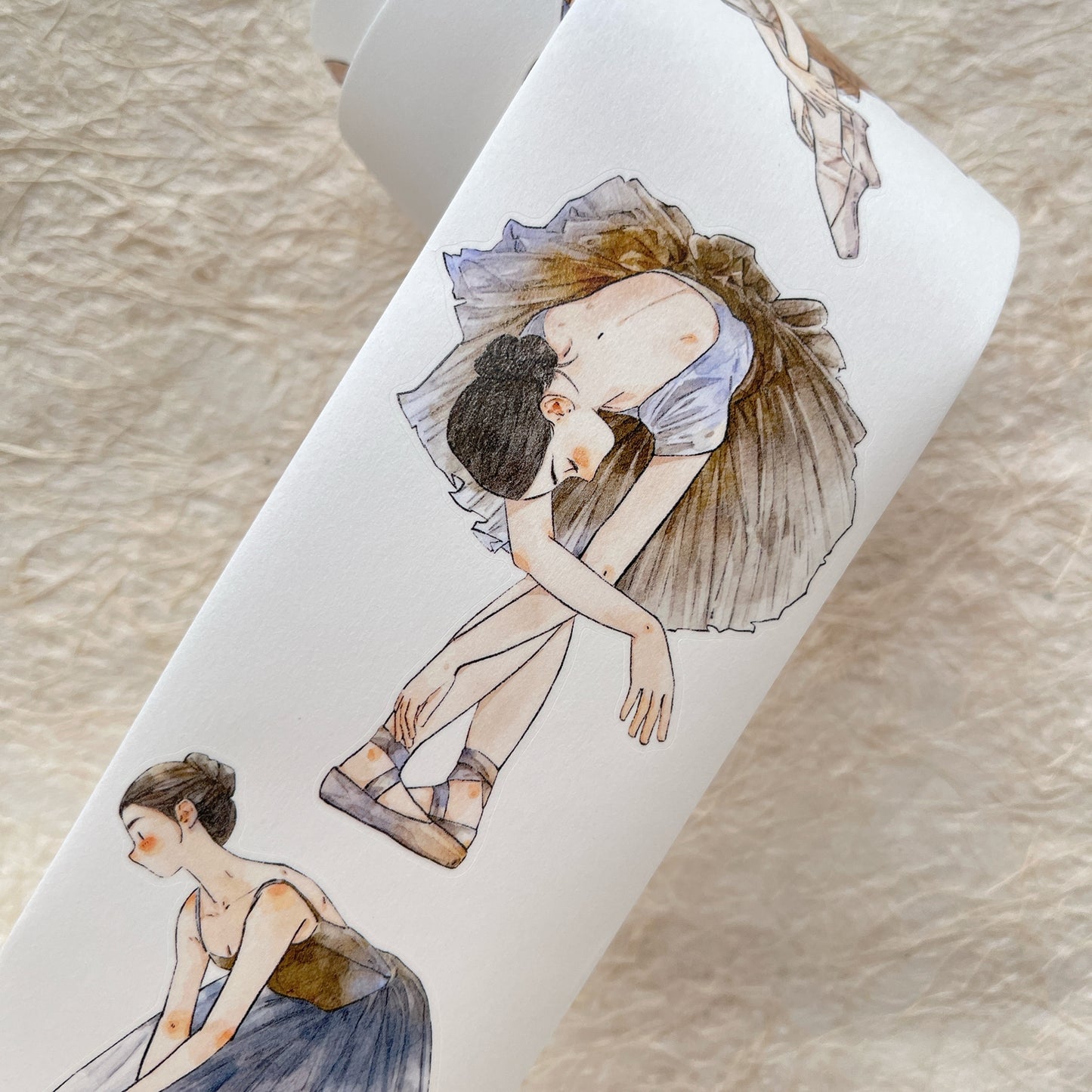 DingDing Vol11【41#Dancer】Original Design Pre-Cut Washi/PET Tape Stickers,for Scrapbook Supplies,Journaling,Junk Journal,Bullet Journal,Planner Stickers