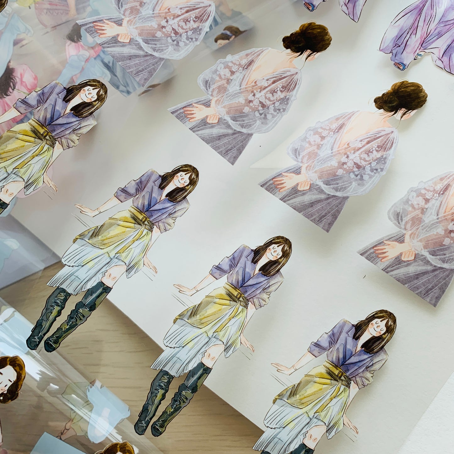 DingDing Vol2【Fashion】Vintage Casualness Girl Washi PET Tape for Card Making Decoration DIY Scrapbooking Plan Stickers