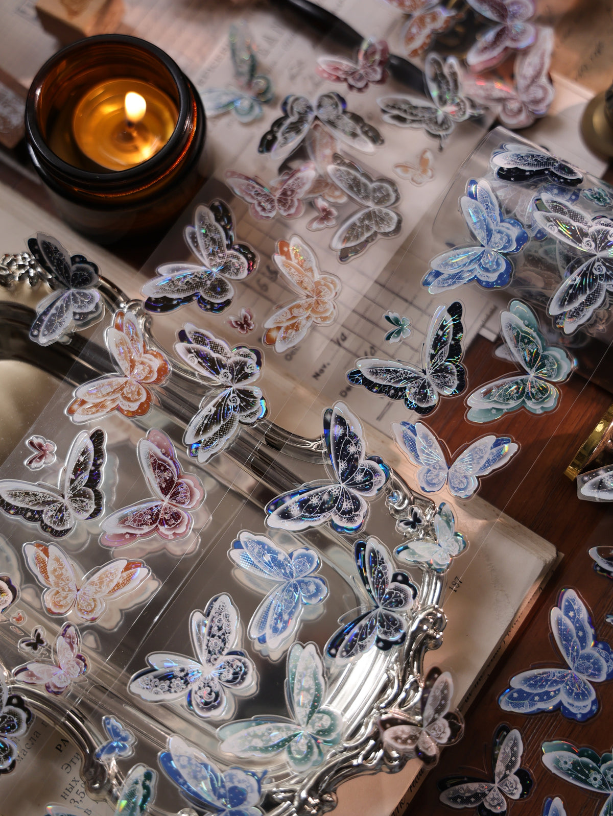 YiEr Vol18【Glasswing Butterfly】Pre-cut Orginal Design Butterfly Washi Tape and PET Stickers