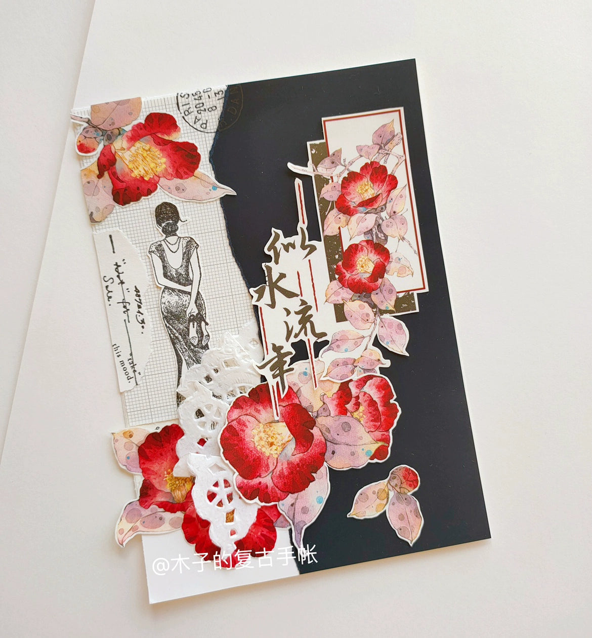 YiEr【Yan Ran】Orginal Design Washi/Pet Tape Light Retro Floral Stickers