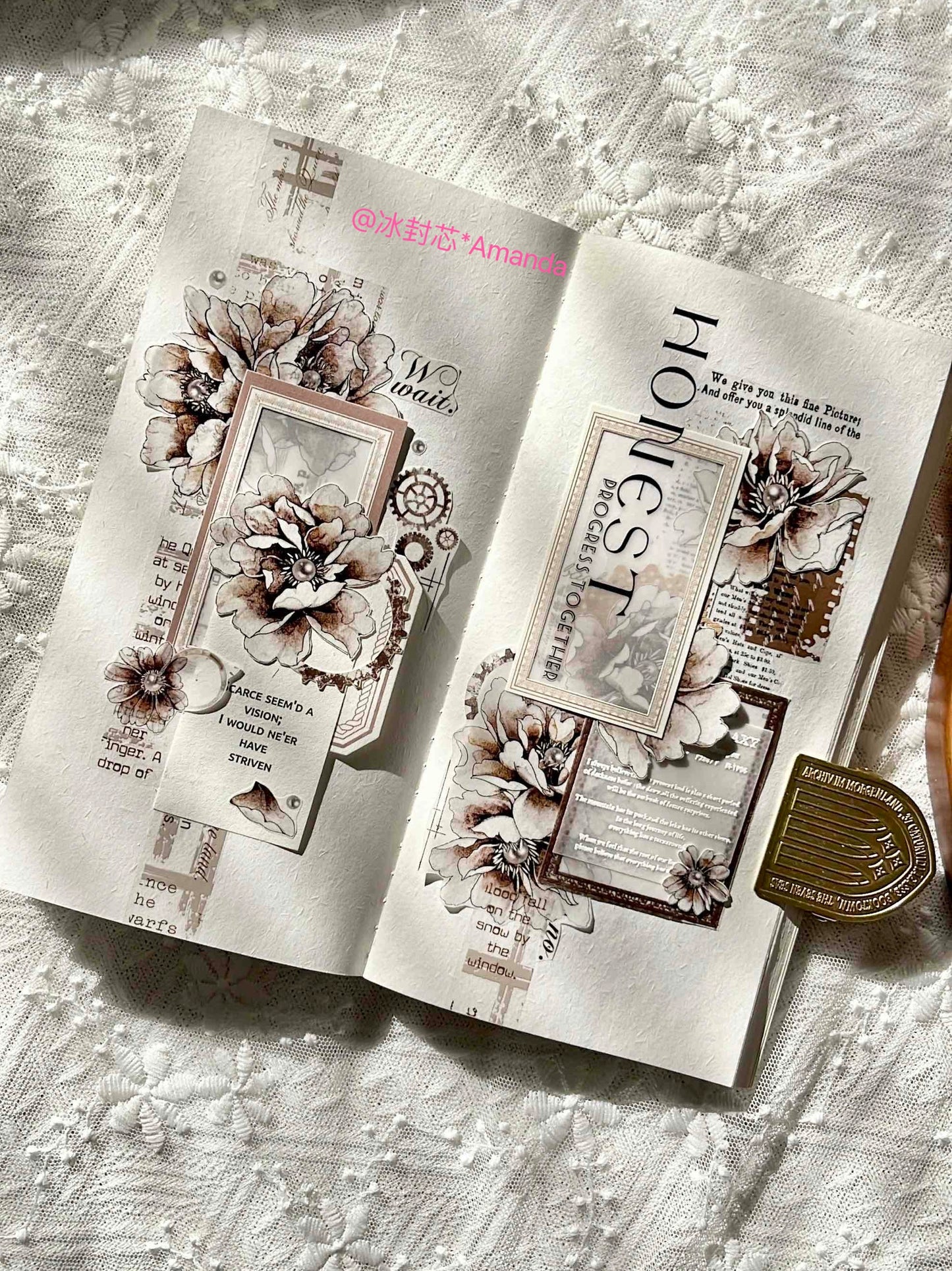 YiEr【Old Times】Orginal Design Washi/Pet Tape Light Retro Floral Stickers