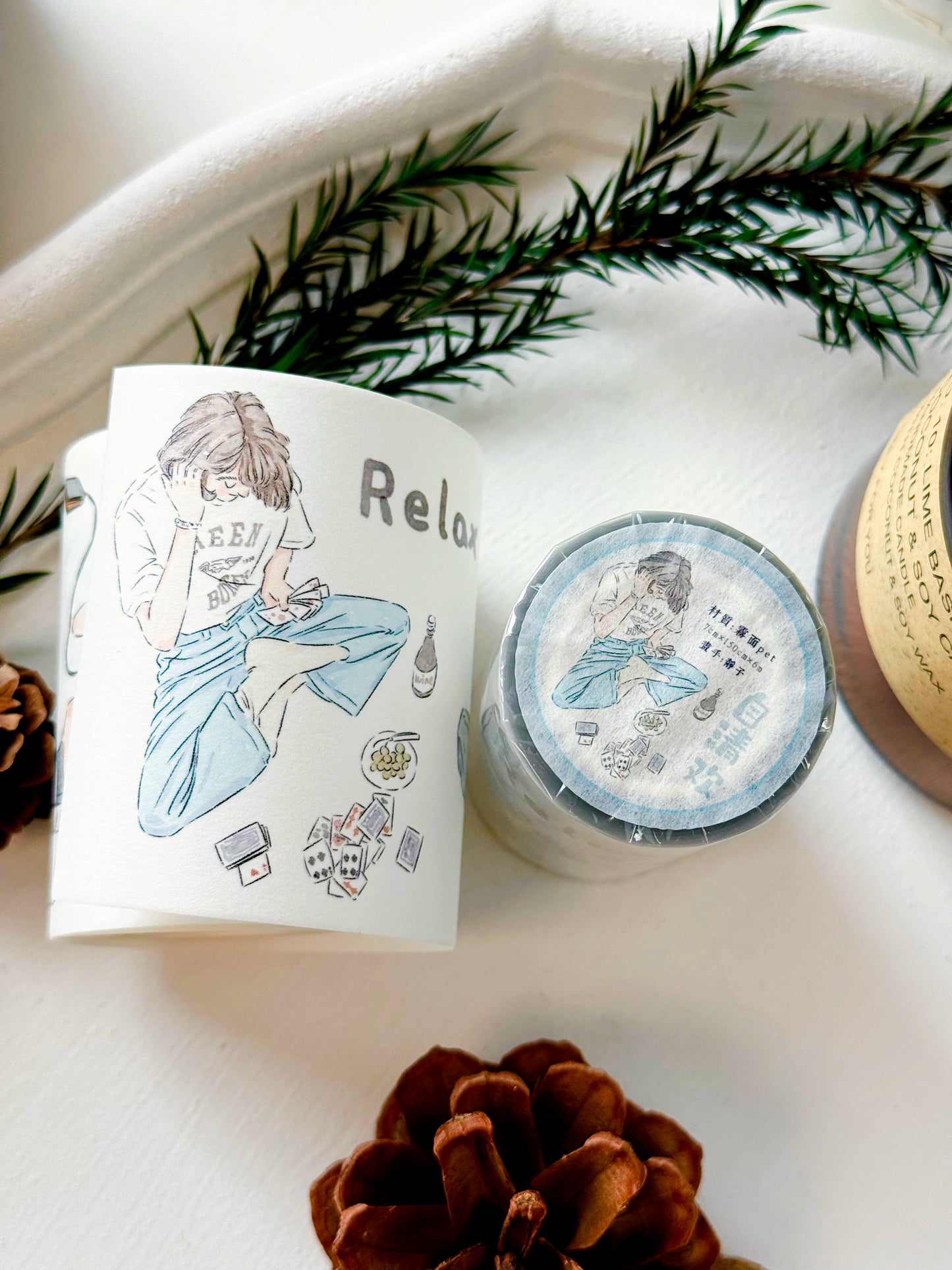 XiYue【Zi QingHuan】Original Character Design Washi/PET Tape Stickers,for Scrapbook Supplies,Journaling,Junk Journal,Bullet Journal,Planner Stickers