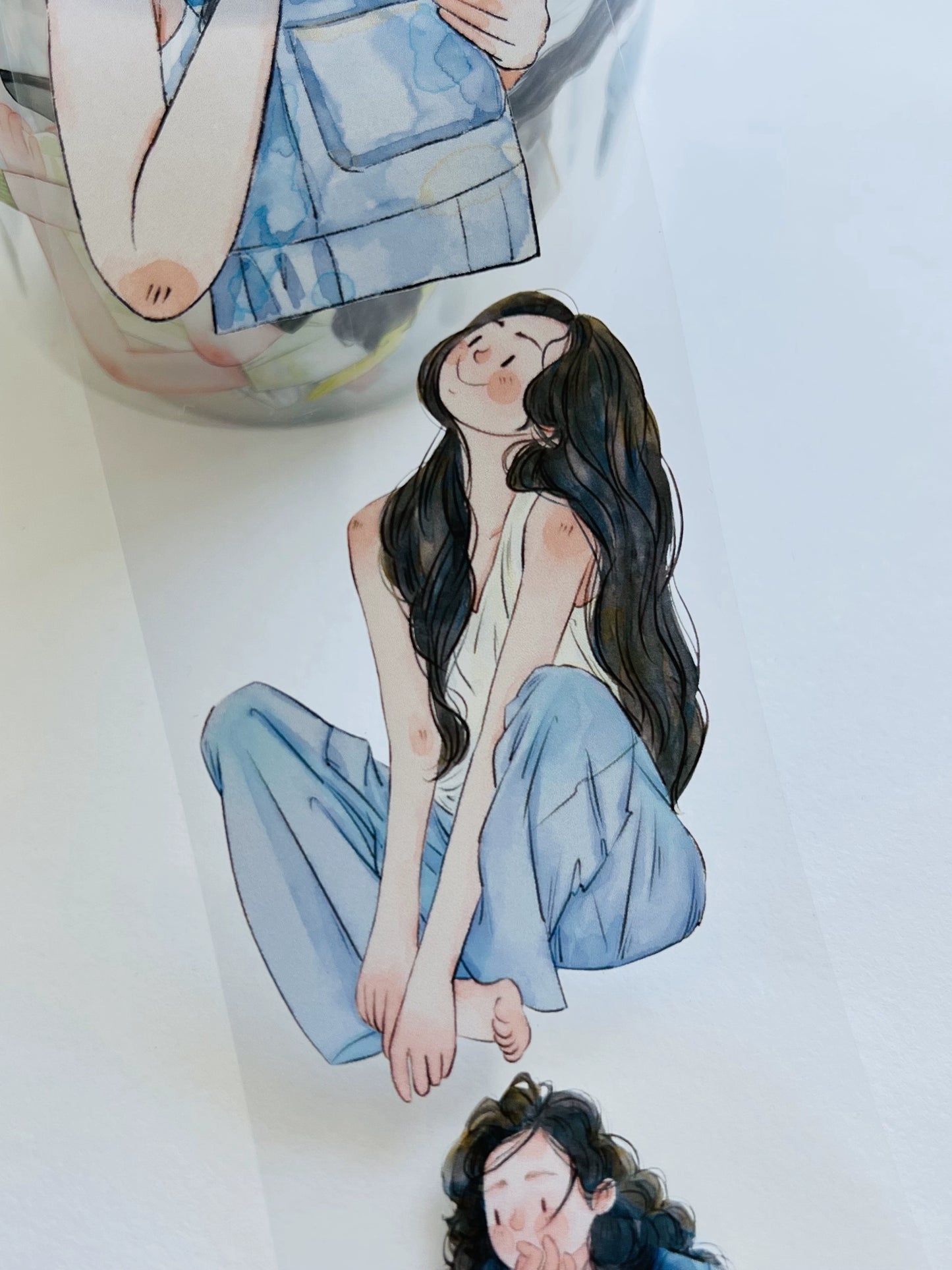 DingDing Vol3【6#Little Beauty】Original Vintage Casualness Girl Washi PET Tape