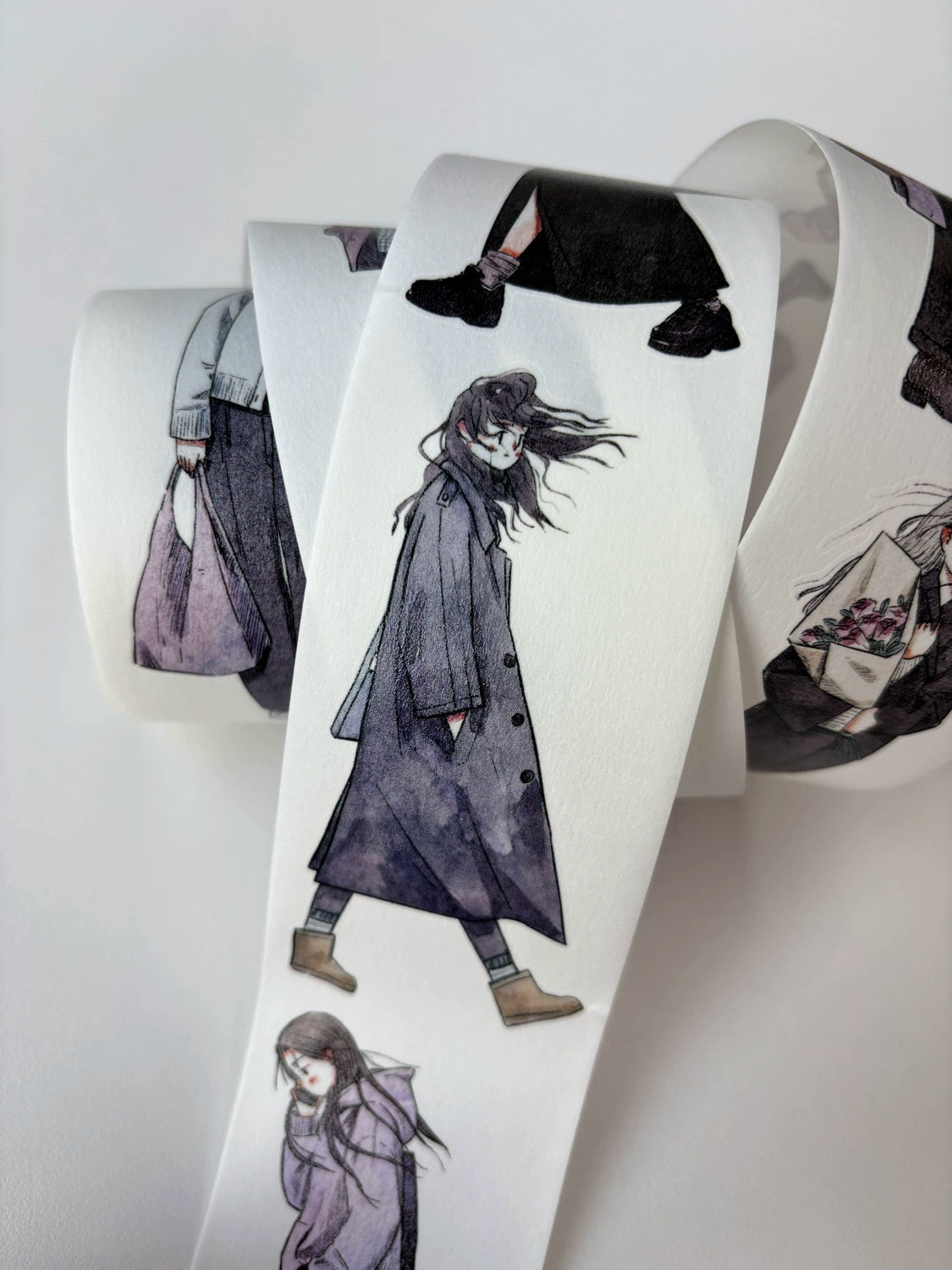 Kaixiaoxun Vol8 【Walked By】 Pre-Cut Washi/Matte PET Tape for Scrapbook Supplies,Junk Journal Supplies
