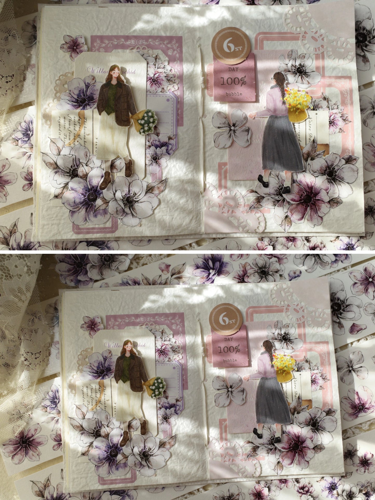 YiEr Vol7【Anemone】Orginal Design Washi/Pet Tape Light Retro Stickers