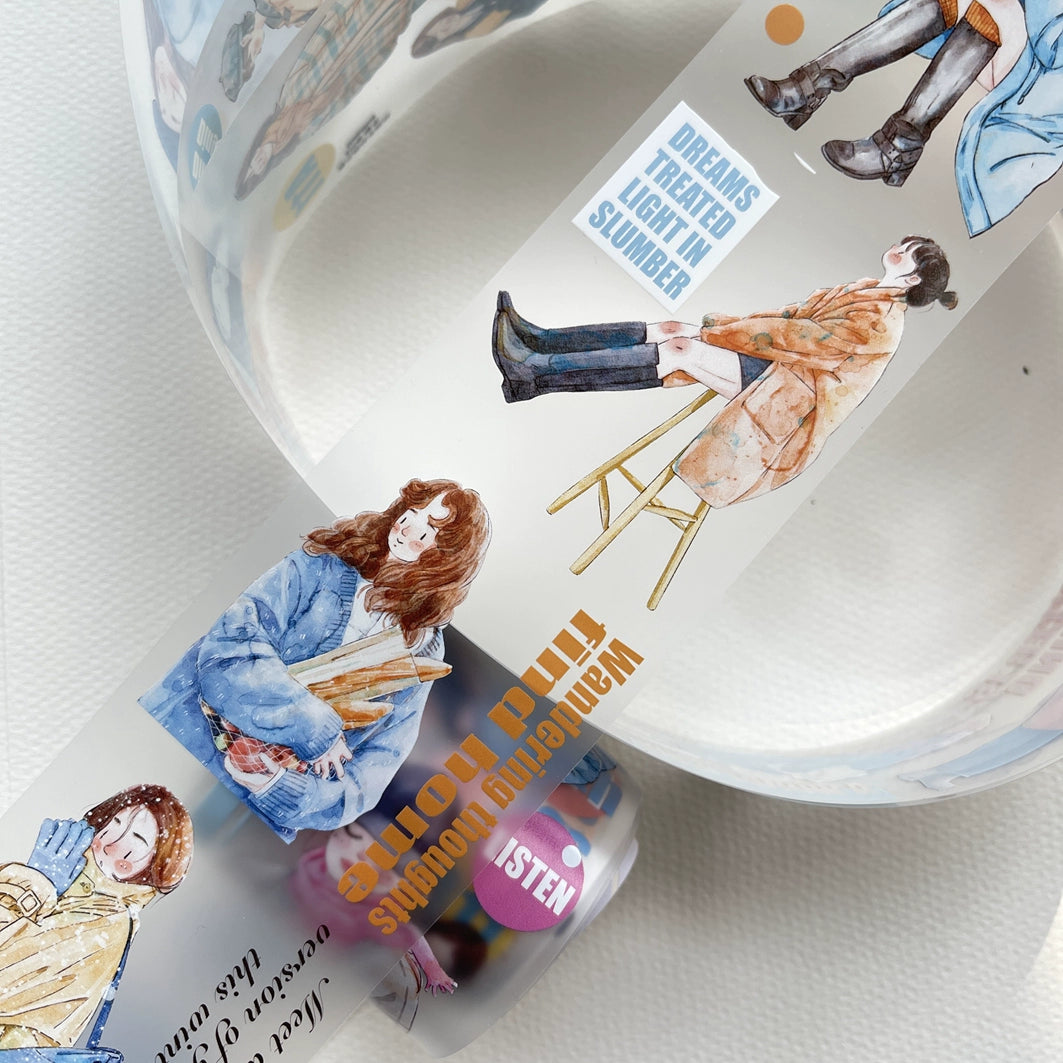 Seahorse Forest Vol2【A11#Warm Winter】Original Character Design Journal Washi/Matte PET Tape Versatile Collage Material