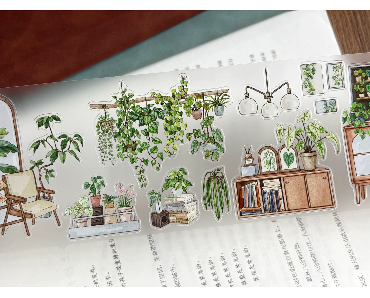 ZiYuanSu Vol12【My Forest House】Scene/Landscape Pre-cut Washi/PET Tape,for Scrapbook Supplies,Scrapbook Tape Stickers,Junk Journal Supplies