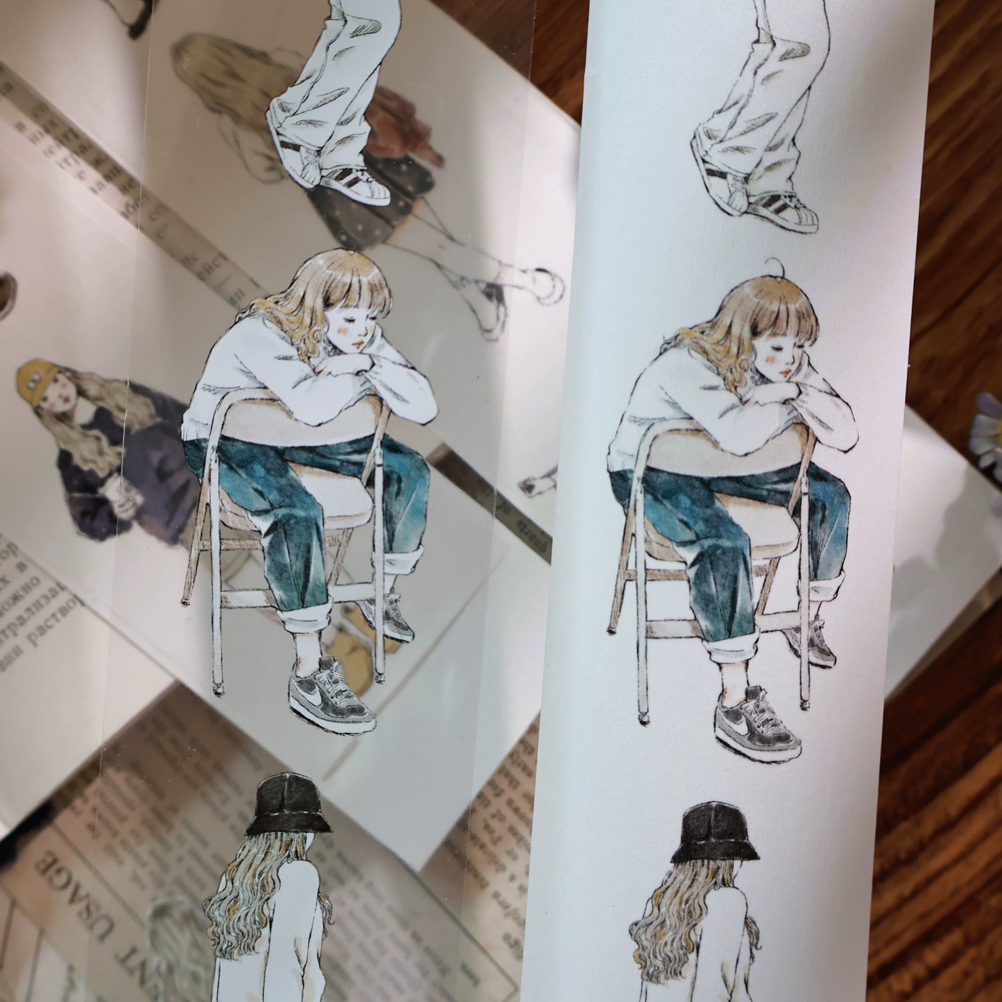 YiEr Vol13【Warm and Comfortable】Orginal Design Character Washi/Pet Tape Light Retro Stickers