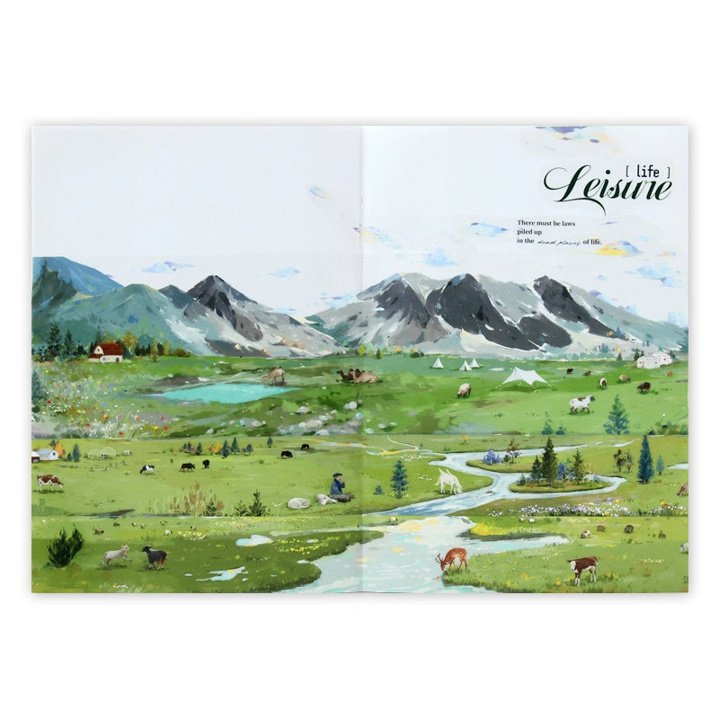 Moodtape【Wild Mang in the Mountains】Forest Landscap Original Design Washi/Pet Tape Stickers,for Scrapbook Supplies,Scrapbook Tape Stickers,Junk Journal Supplies
