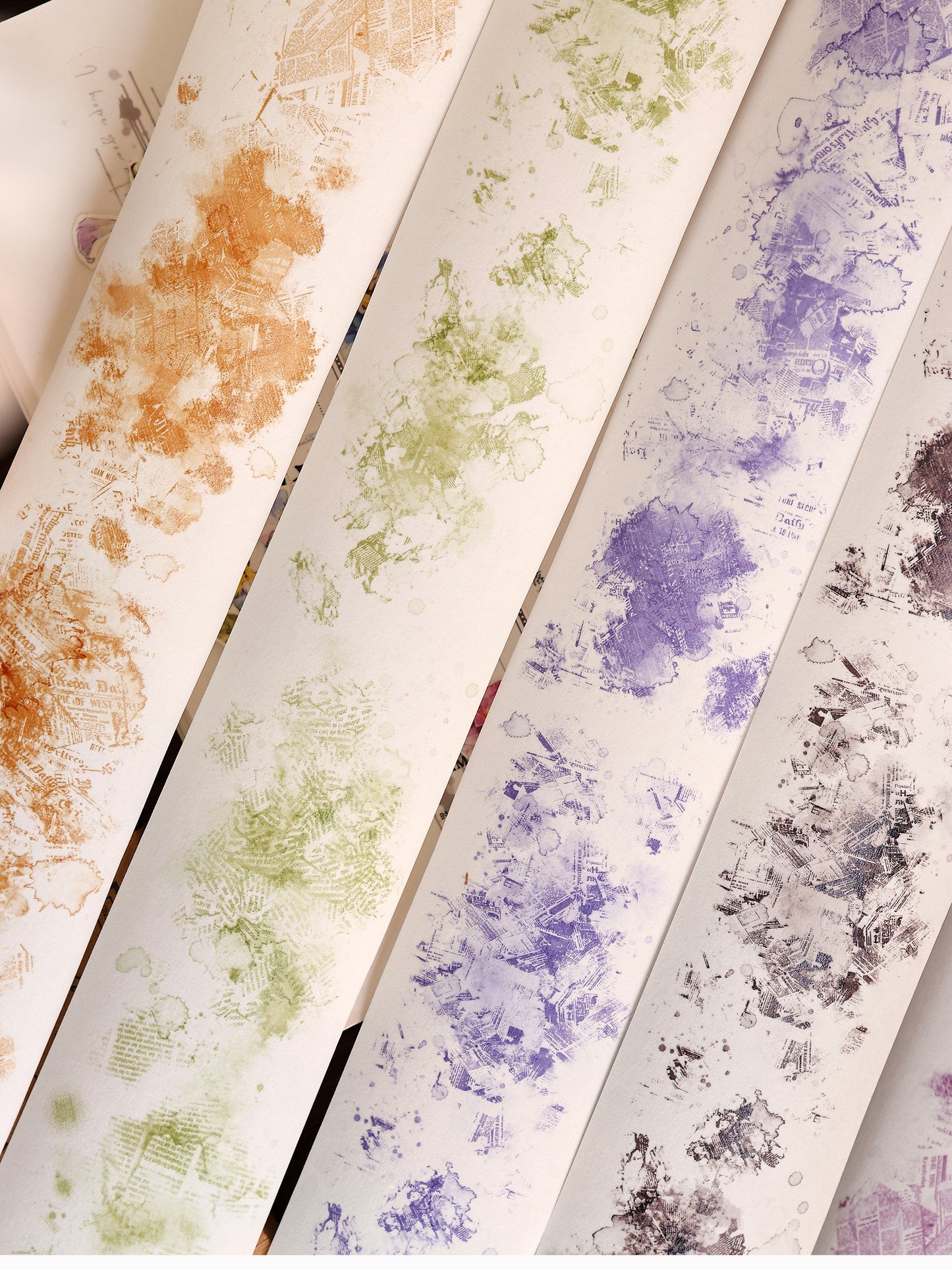 XiaoBaiJia 【Dyeing Flowers Falling】Orginal Design Washi/Pet Tape Light Retro Landscaping Stickers,for Scrapbook Supplies,Scrapbook Tape Stickers,Junk Journal Supplies