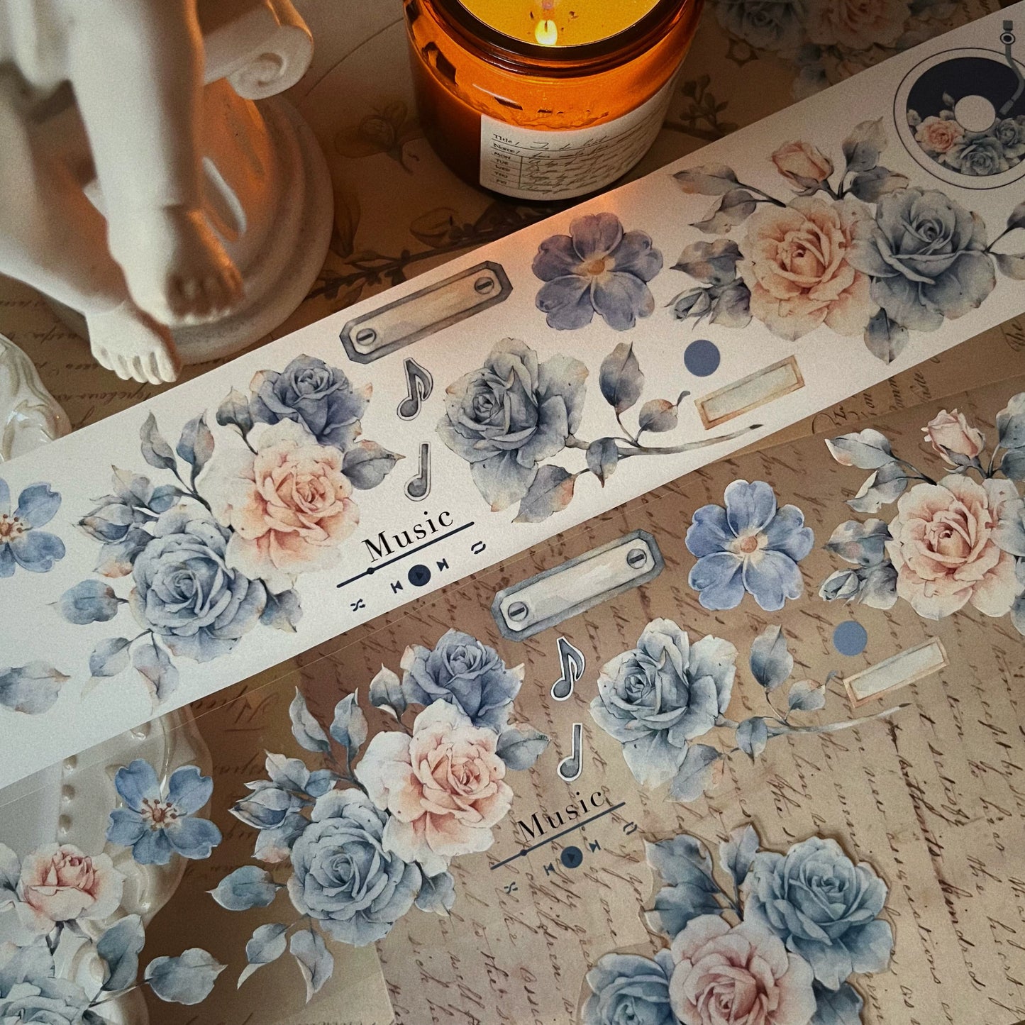 YiEr Vol12【Mo Lan】Washi/PET Tape,for Scrapbook Supplies,Scrapbook Tape Stickers,Junk Journal Supplies