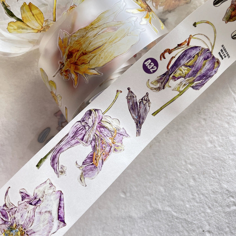 Seahorse Forest Vol4【A32#More Colorful】Flower Scene,Original Design Journal Washi/Matte PET Tape Stickers, for Scrapbook Supplies,Scrapbook Tape Stickers,Junk Journal Supplies, Journaling Stickers,Bullet Journals