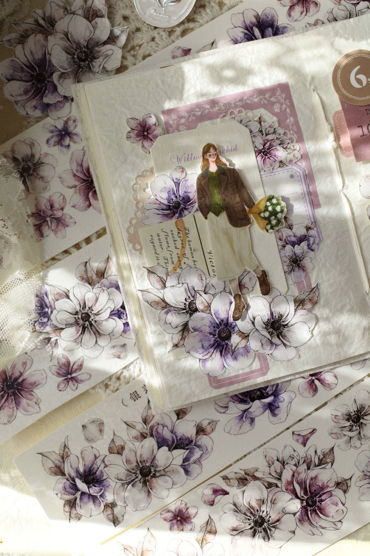 YiEr Vol7【Anemone】Orginal Design Washi/Pet Tape Light Retro Stickers