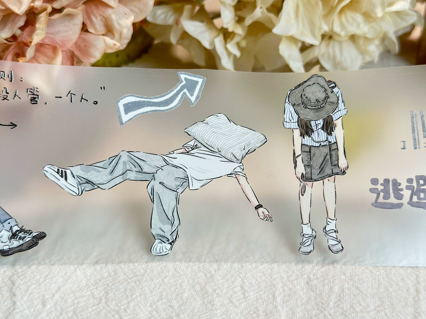 XiYue【I Won't Listen】Original Character Design Washi/PET Tape Stickers,for Scrapbook Supplies,Journaling,Junk Journal,Bullet Journal,Planner Stickers