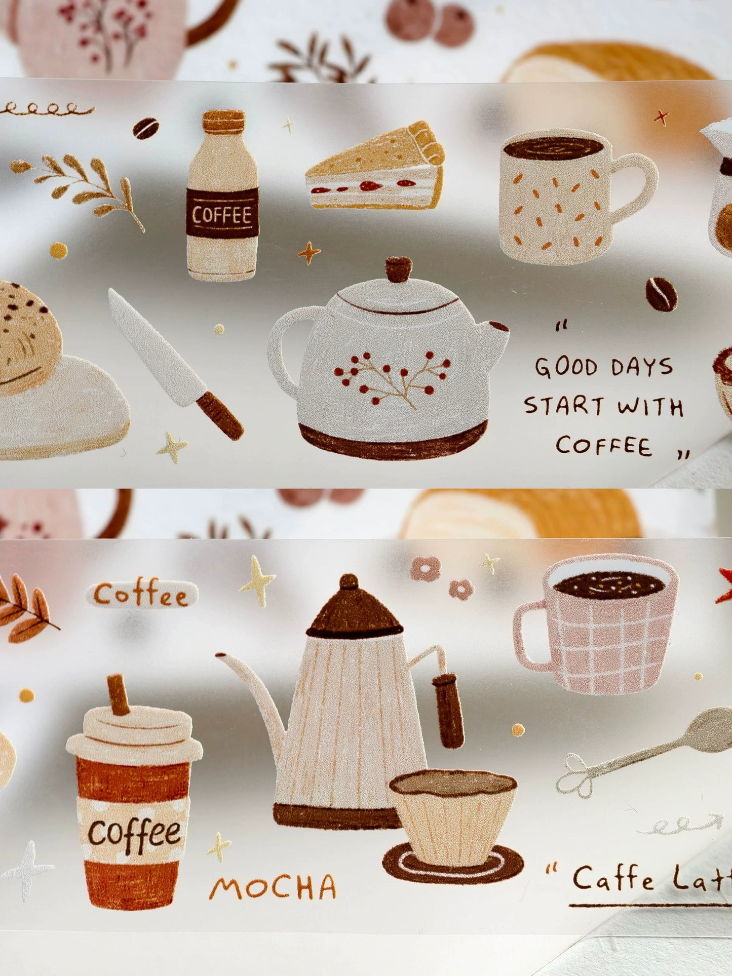 YiEr Minimalist Style Vol3【Coffee Daily】Light Retro Orginal Design Washi Pet Tape Landscape Stickers