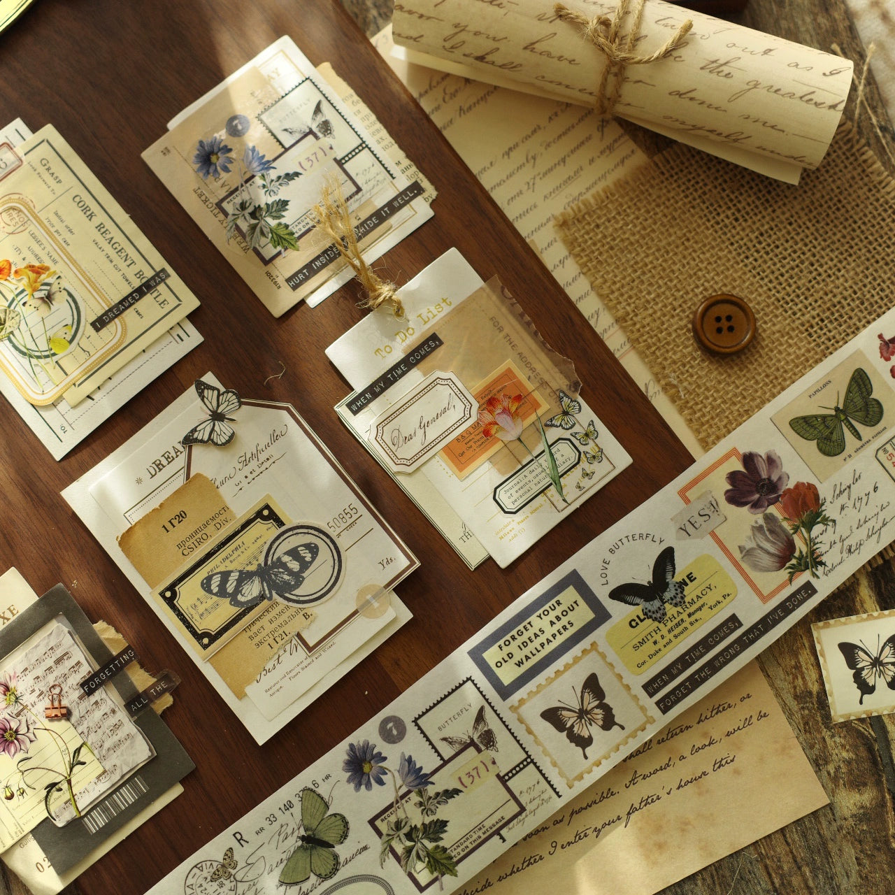 YiEr【Receipt】Orginal Design Washi/Pet Tape Light Retro Stickers