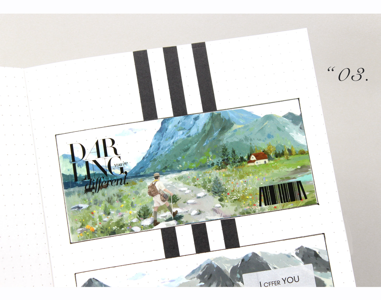 Moodtape【Wild Mang in the Mountains】Forest Landscap Original Design Washi/Pet Tape Stickers,for Scrapbook Supplies,Scrapbook Tape Stickers,Junk Journal Supplies