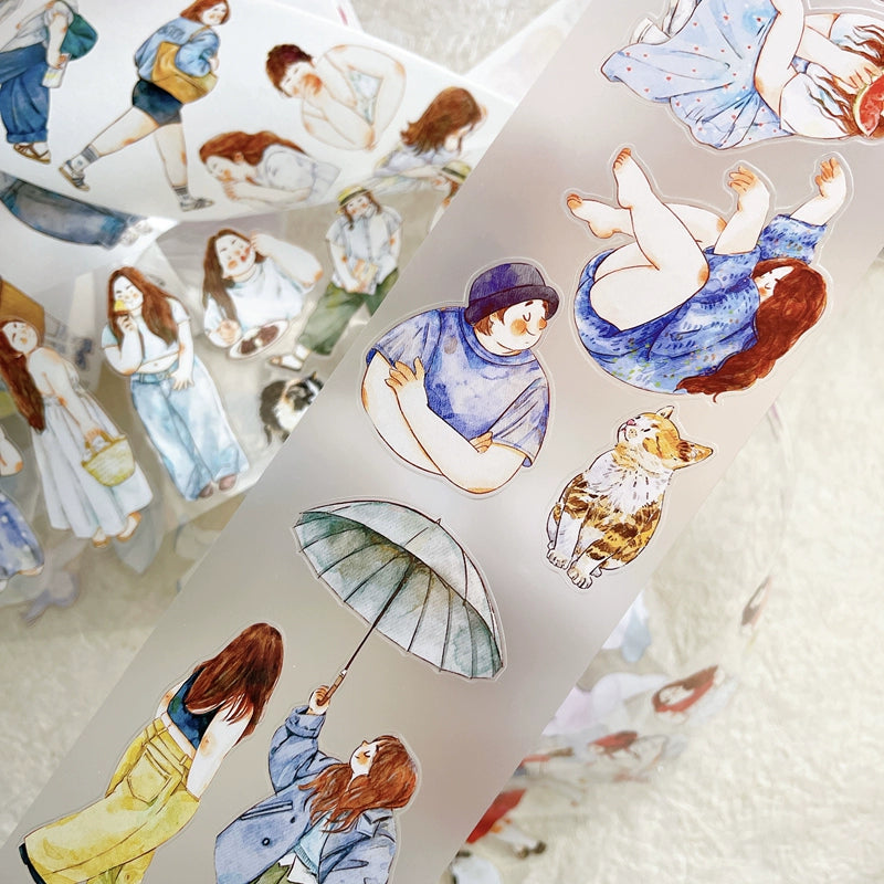 Seahorse Forest Vol6【A36#Little Comfort】Original Design Pre-Cut Washi/PET Tape Stickers,for Scrapbook Supplies,Junk Journal Supplies