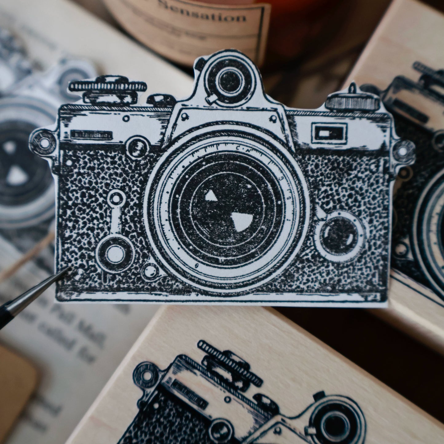 YiEr Stamp【Camera】Upgraded Red Rubber Retro Stamp