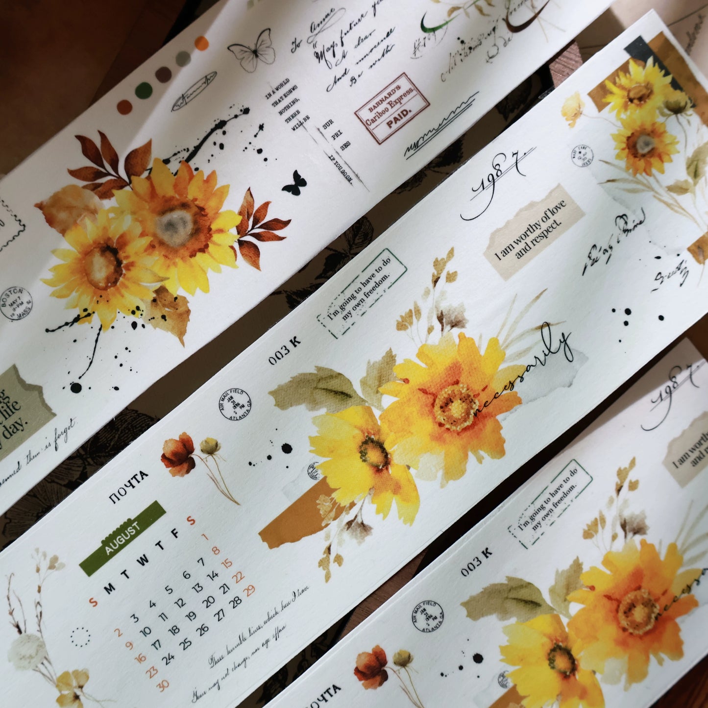 YiEr Vol13【Sunflower】Orginal Design Washi/Pet Floral Tape Light Retro Landscaping Stickers