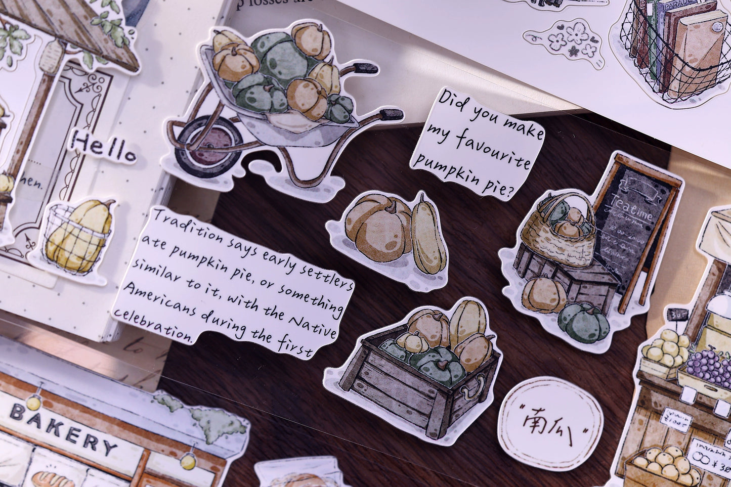 XiaoBaiJia Minimalist Style【Small Shops Street】Market Street,Orginal Design Washi Pet Tape Landscape Stickers
